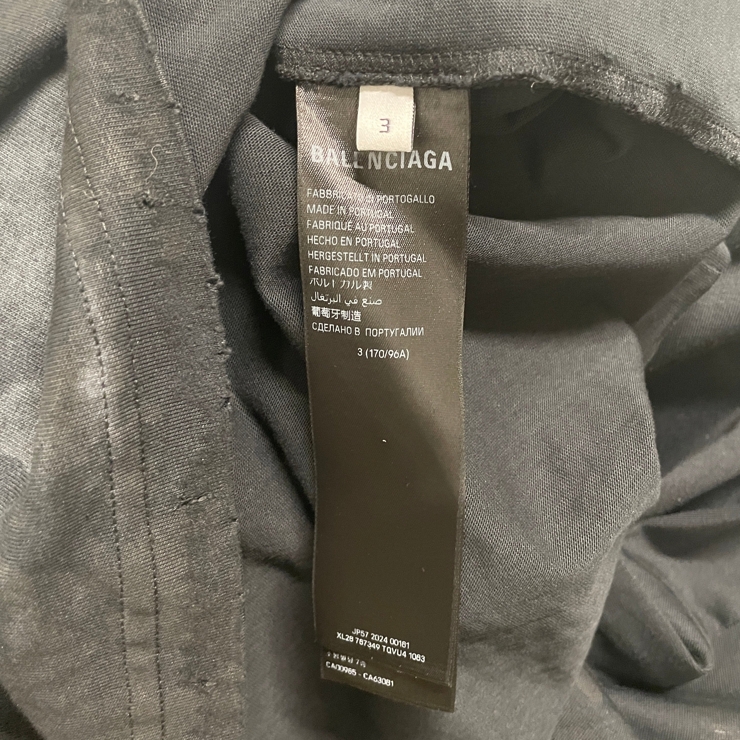BALENCIAGA/T-Shirt/3/Cotton/BLK/Graphic/3B view 4