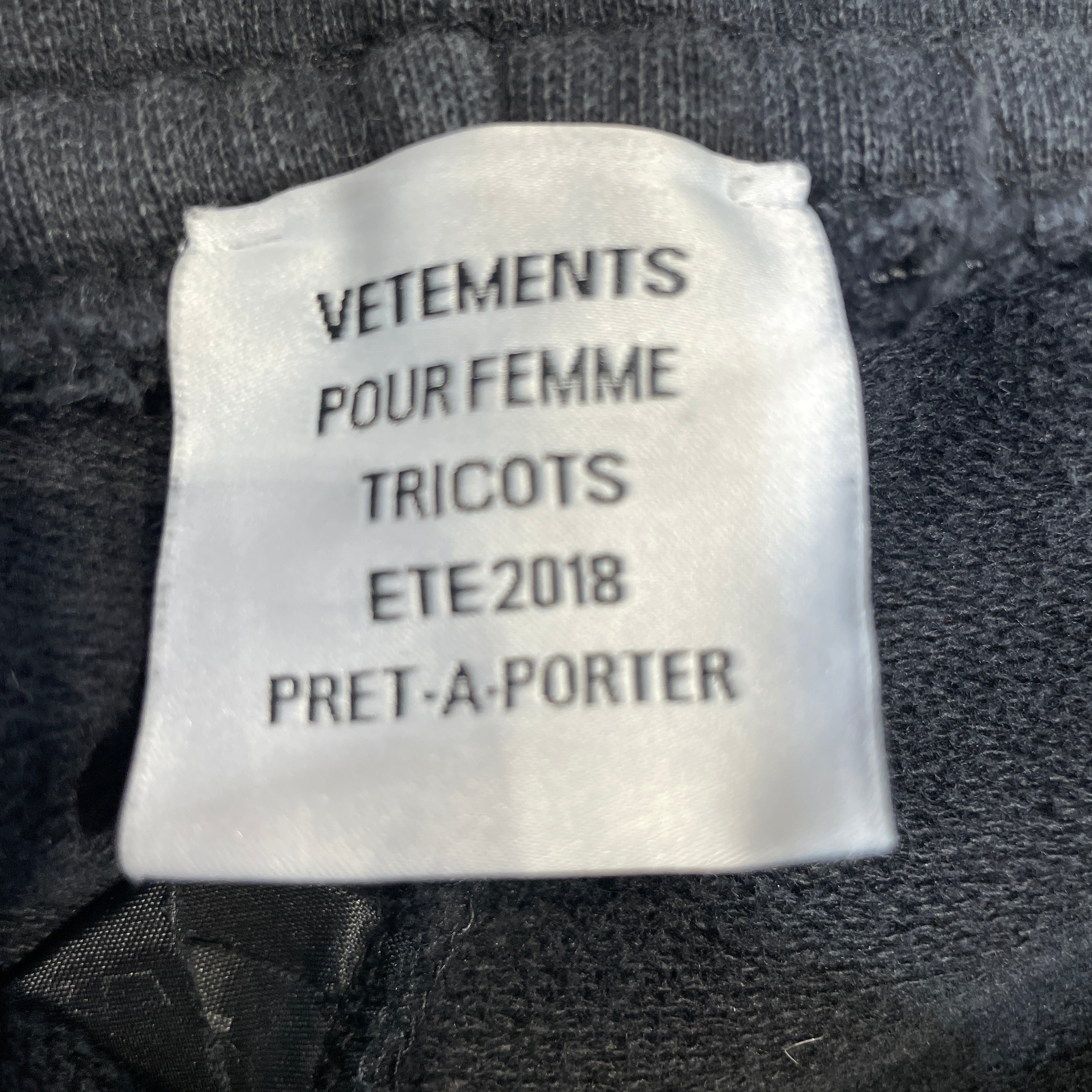 VETEMENTS/Pants/M/Cotton/BLK/Care Tag Sweats view 3