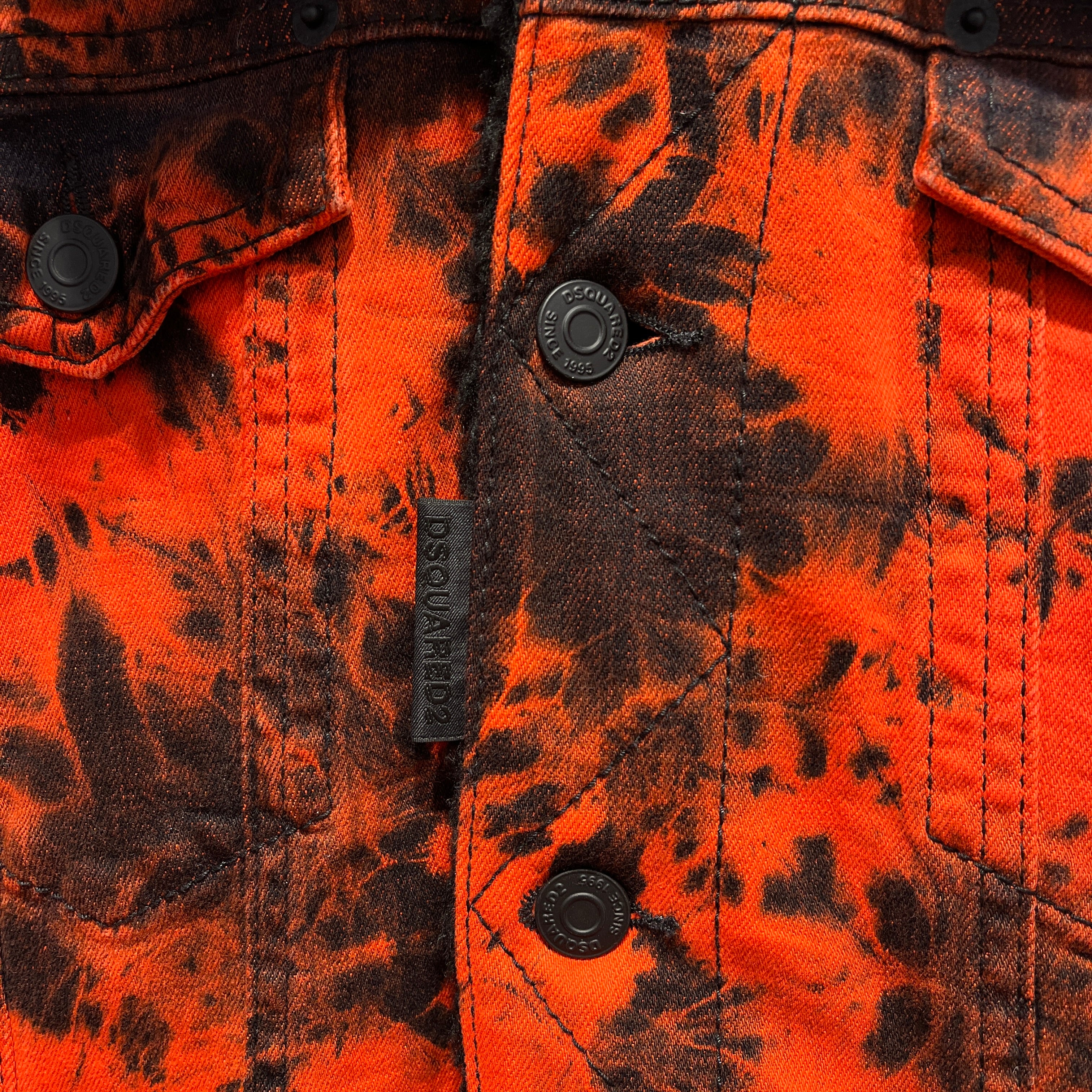DSQUARED2/Denim Jkt/48/Denim/RED/Double Breasted/All Over Print/Fire Red Smoke Fleece Jacket view 4