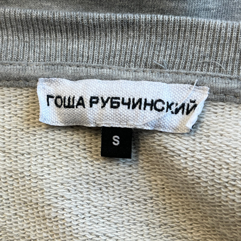Gosha Rubchinskiy/Sweatshirt/S/Graphic/Cotton/GRY/SPLIT COLOR SOCCER LOGO CREW