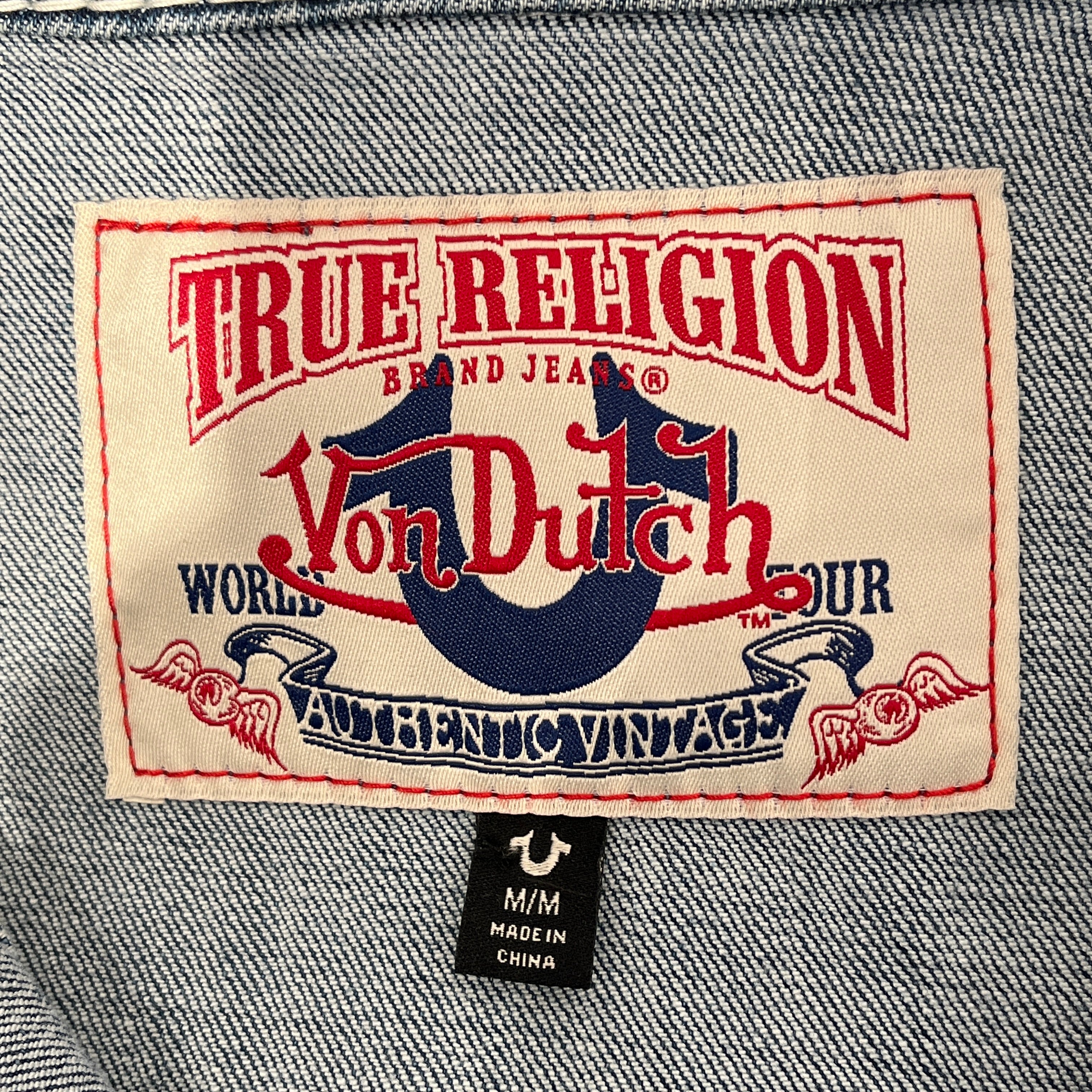 TRUE RELIGION/VonDutch/Denim Jkt/M/Denim/BLU/Graphic/RED STITCH BACK LOGO view 3
