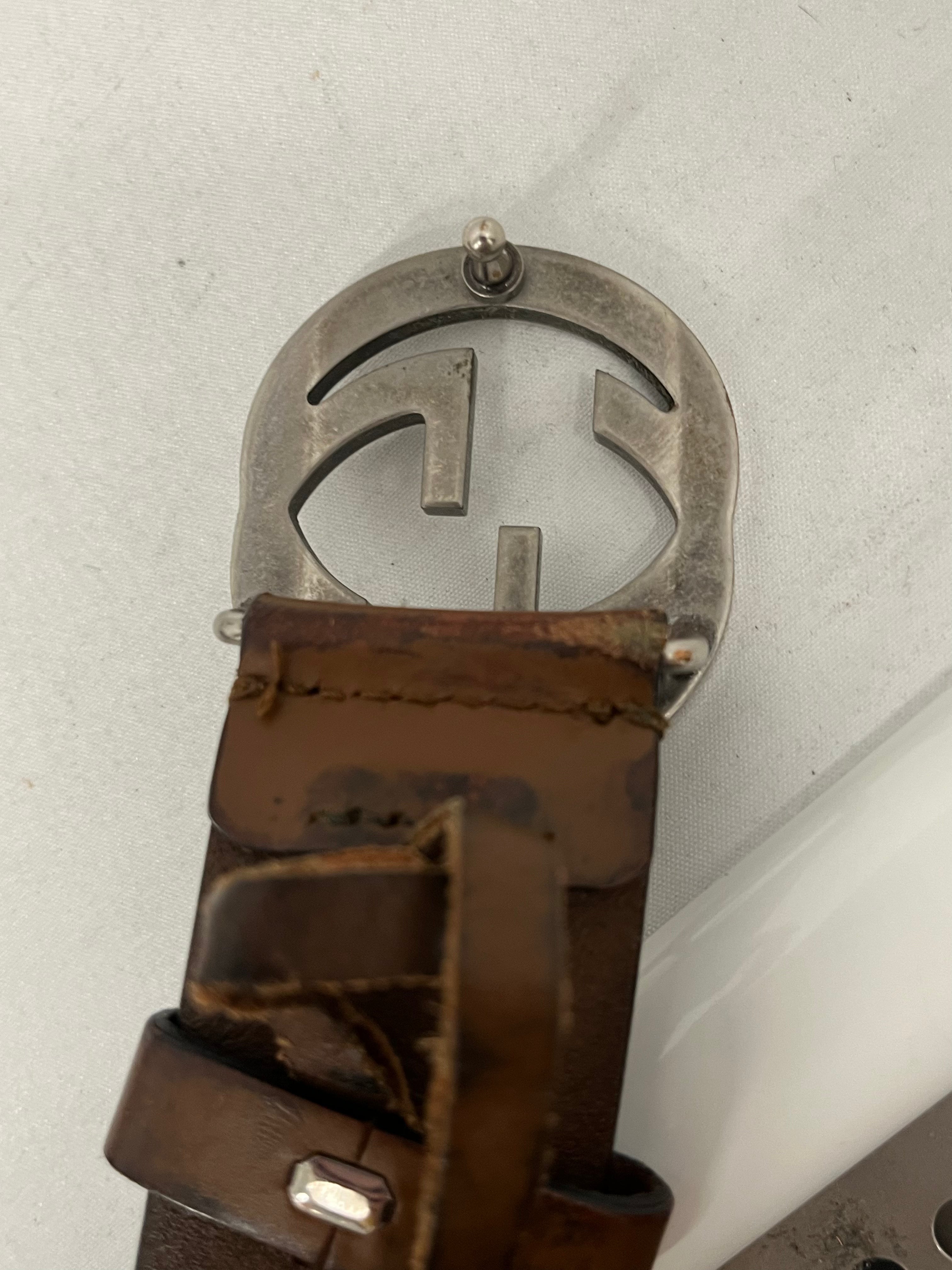 GUCCI/Belt/Leather/BRW/GG BUCKLE 5466389 BGHON view 4