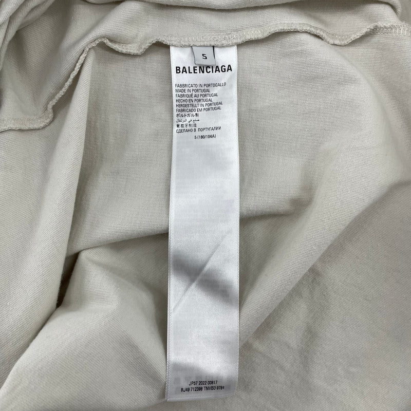 BALENCIAGA/T-Shirt/5/Cotton/WHT/BE DIFFERENT APPLE LOGO