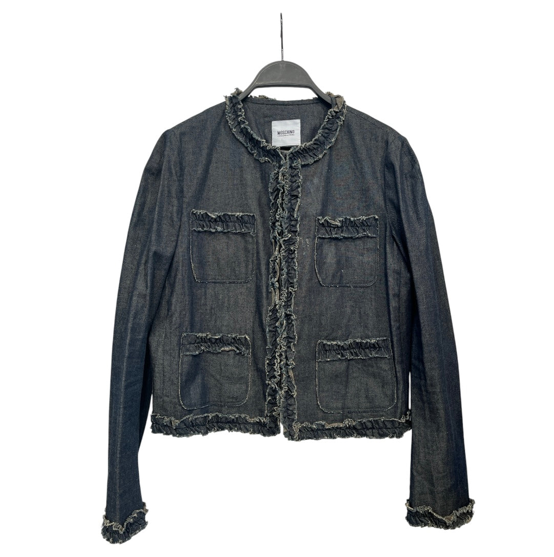 MOSCHINO/Jacket/XS/NVY/RIBBED COLLAR view 1