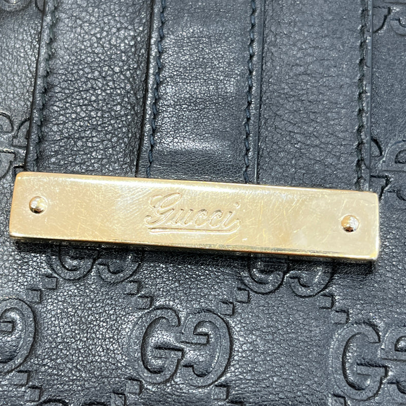 GUCCI/Long Wallet/Monogram/Leather/BLK/GUCCISSIMA MARGAUX ICON BAR
