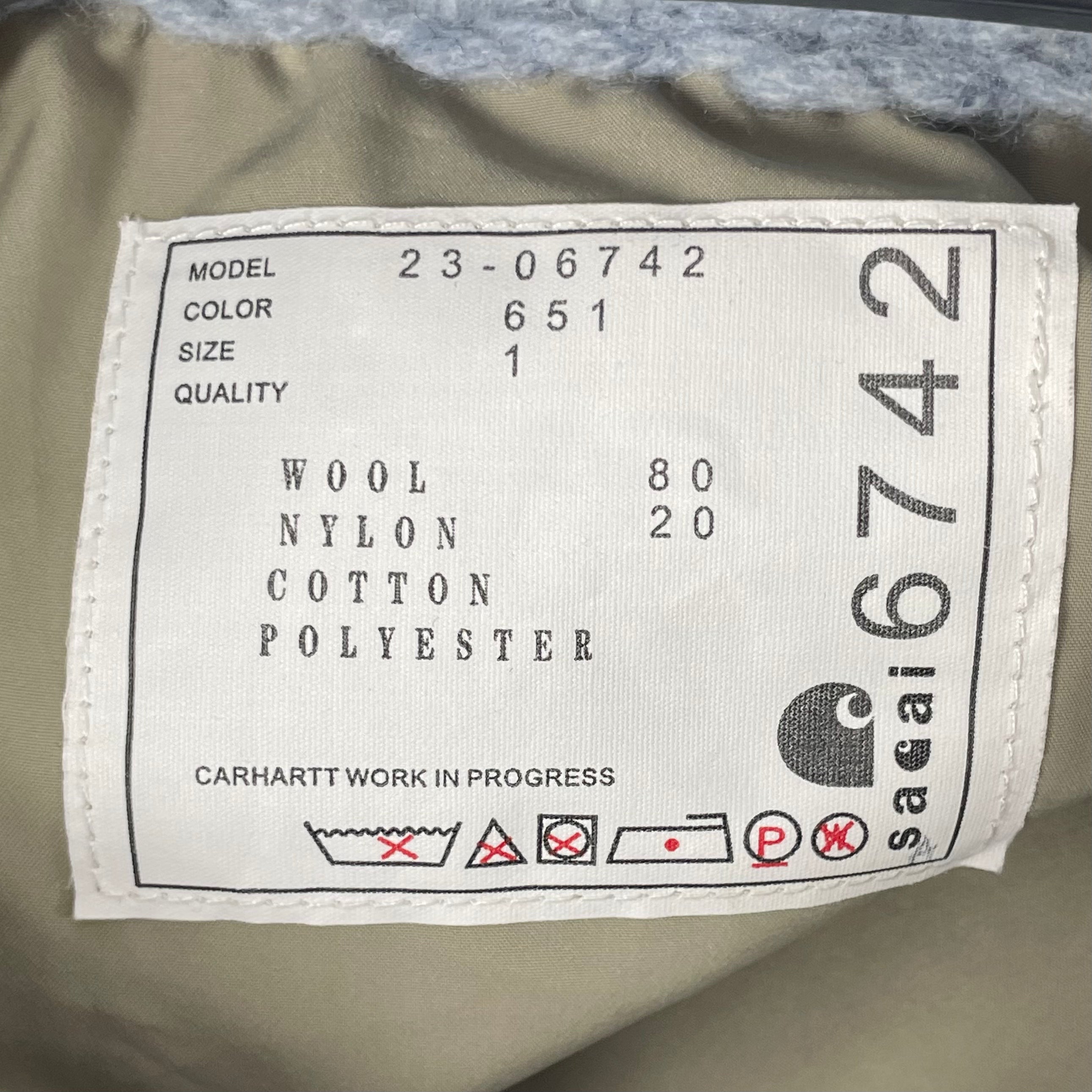 Sacai/Carhartt/Jacket/1/Wool/BLU/233MW00003524 view 3