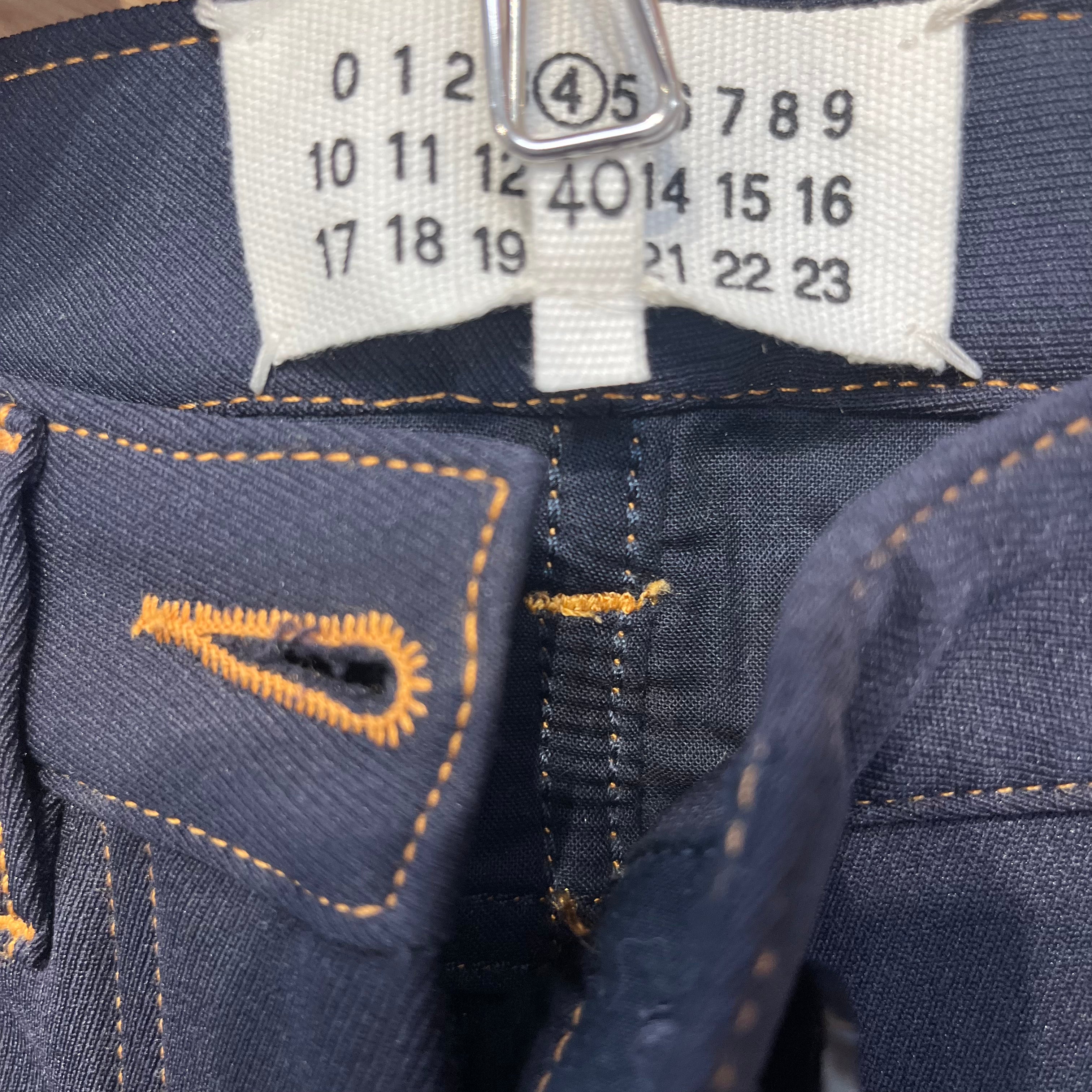 Maison Margiela/Pants/40/Polyester/NVY/ORANGE STITCHING view 4