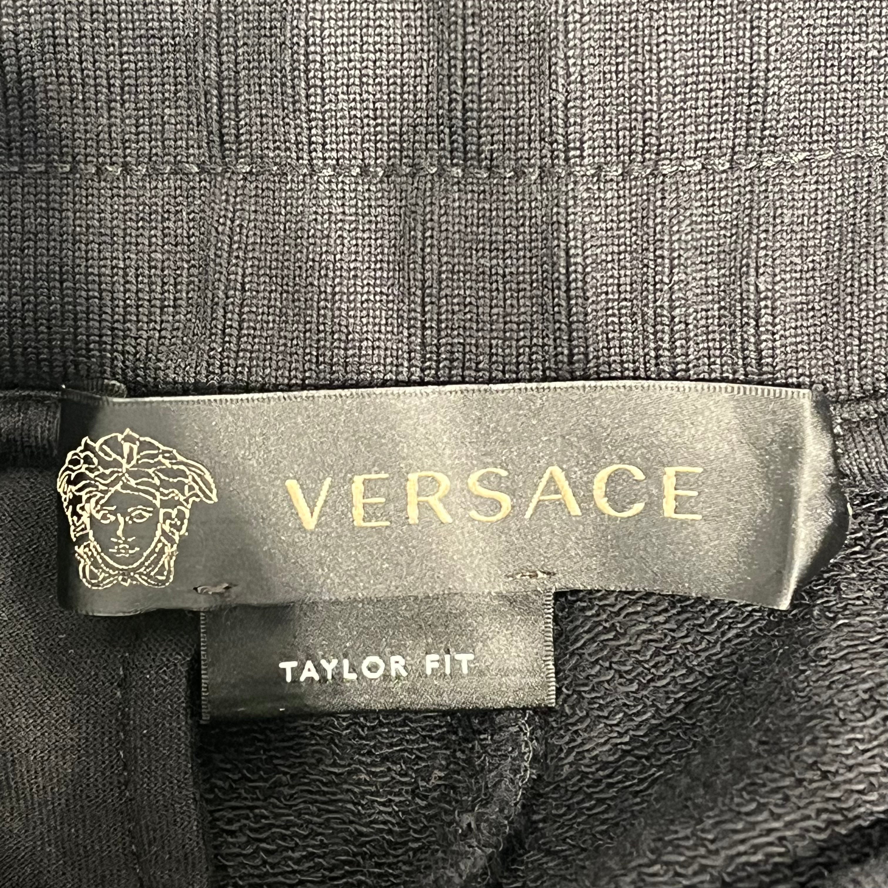 VERSACE/Pants/S/Cotton/BLK/Joggers Cursive Logo Leg view 3