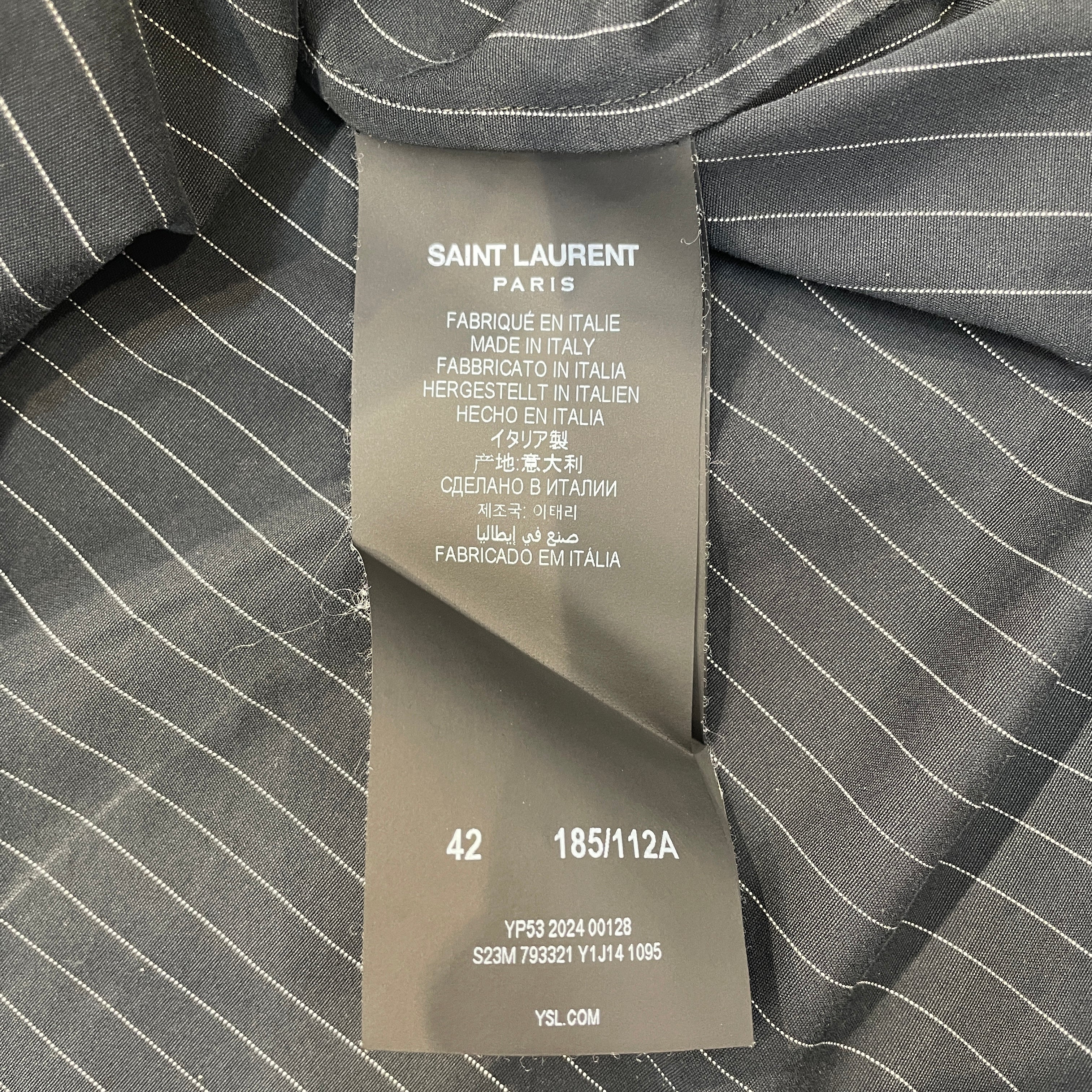 SAINT LAURENT/LS Shirt/42/BLK/Stripe/ view 4
