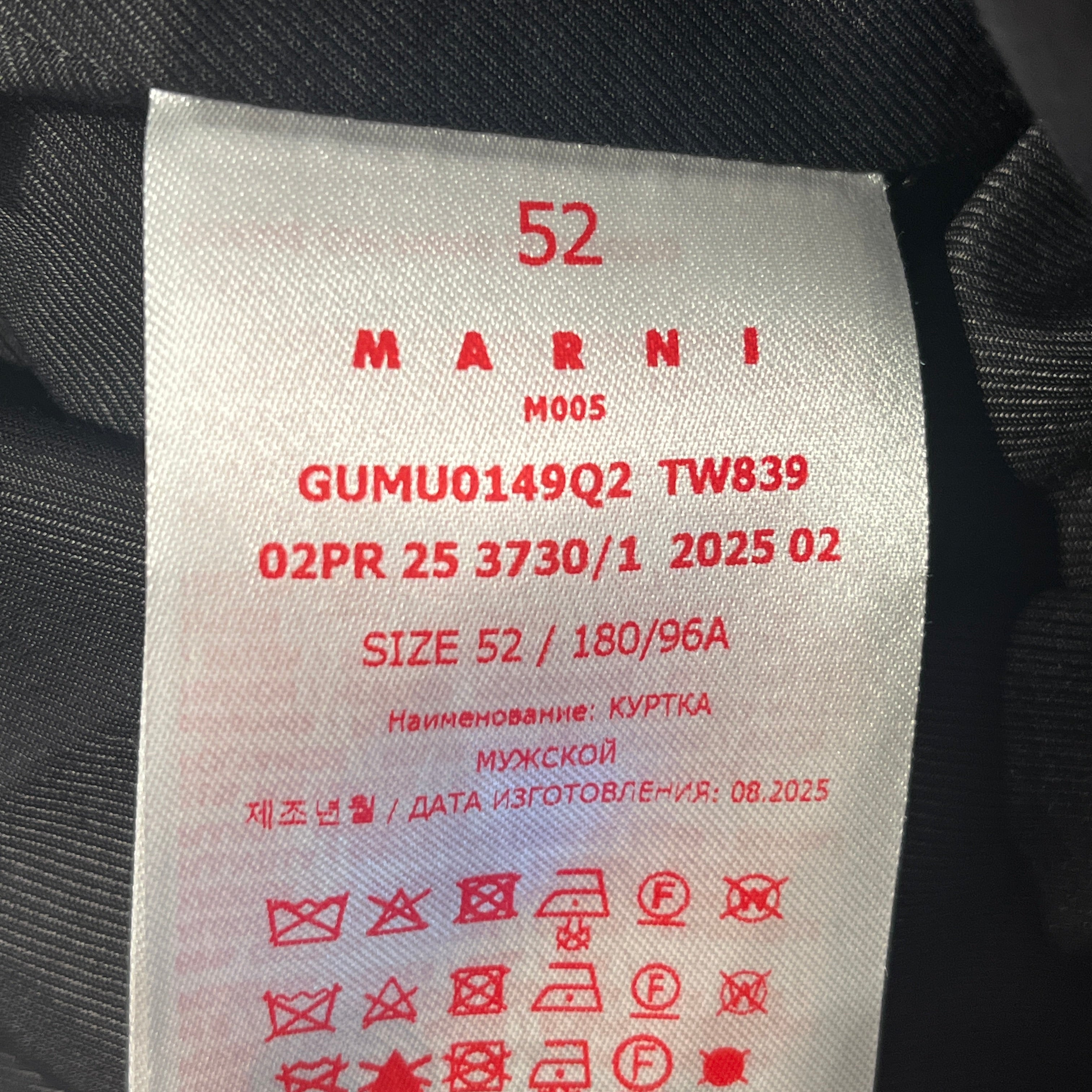 MARNI/Jacket/52/Cotton/BLK/MARNI BRWN FELT COLLAR view 3