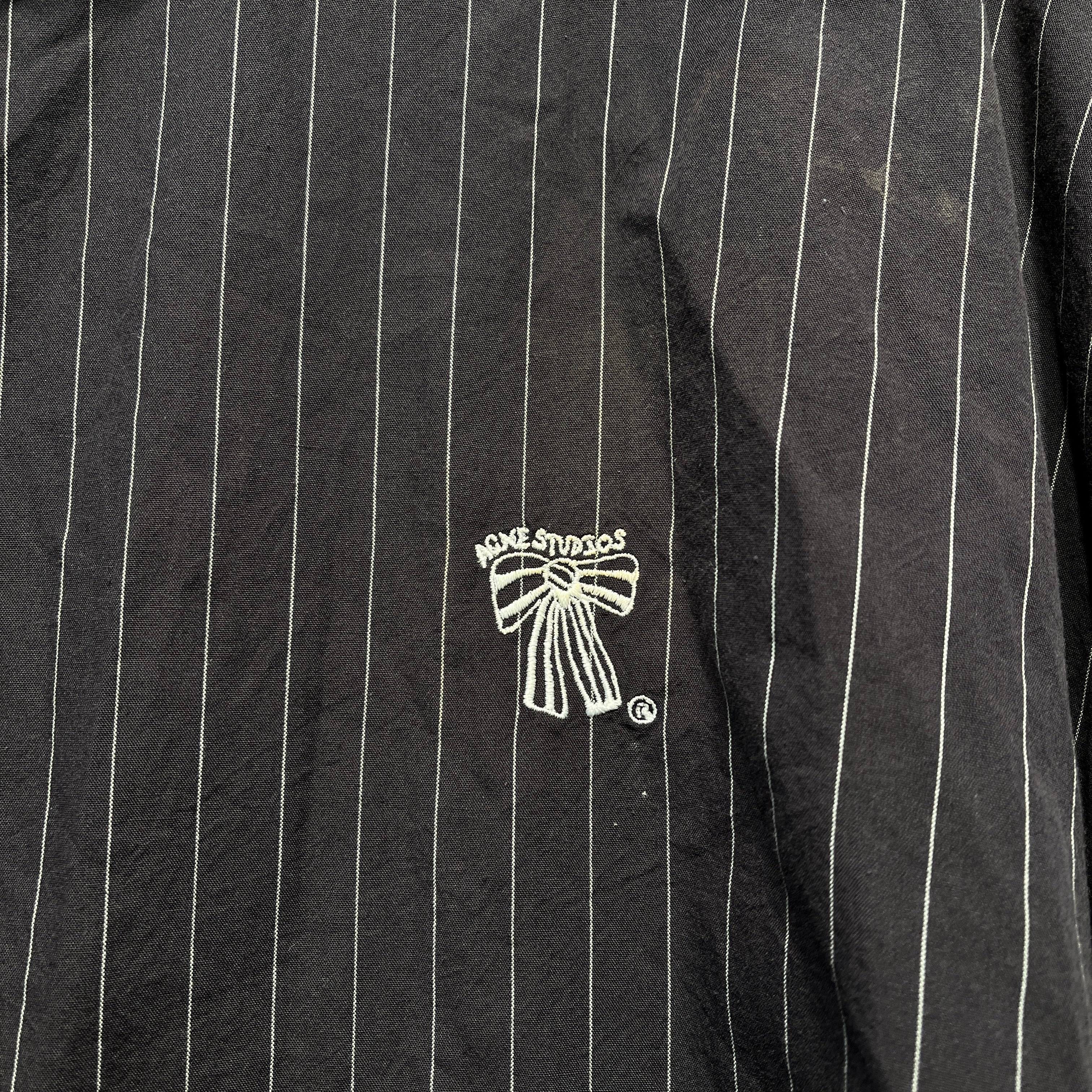Acne Studios/LS Shirt/XL/Cotton/GRY/Stripe/PINSTRIPE BOW BUTTON DOWN view 5