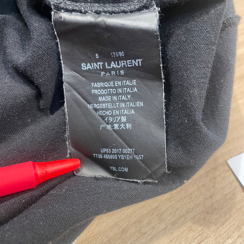 SAINT LAURENT/T-Shirt/S/Cotton/BLK/Graphic/SLP &