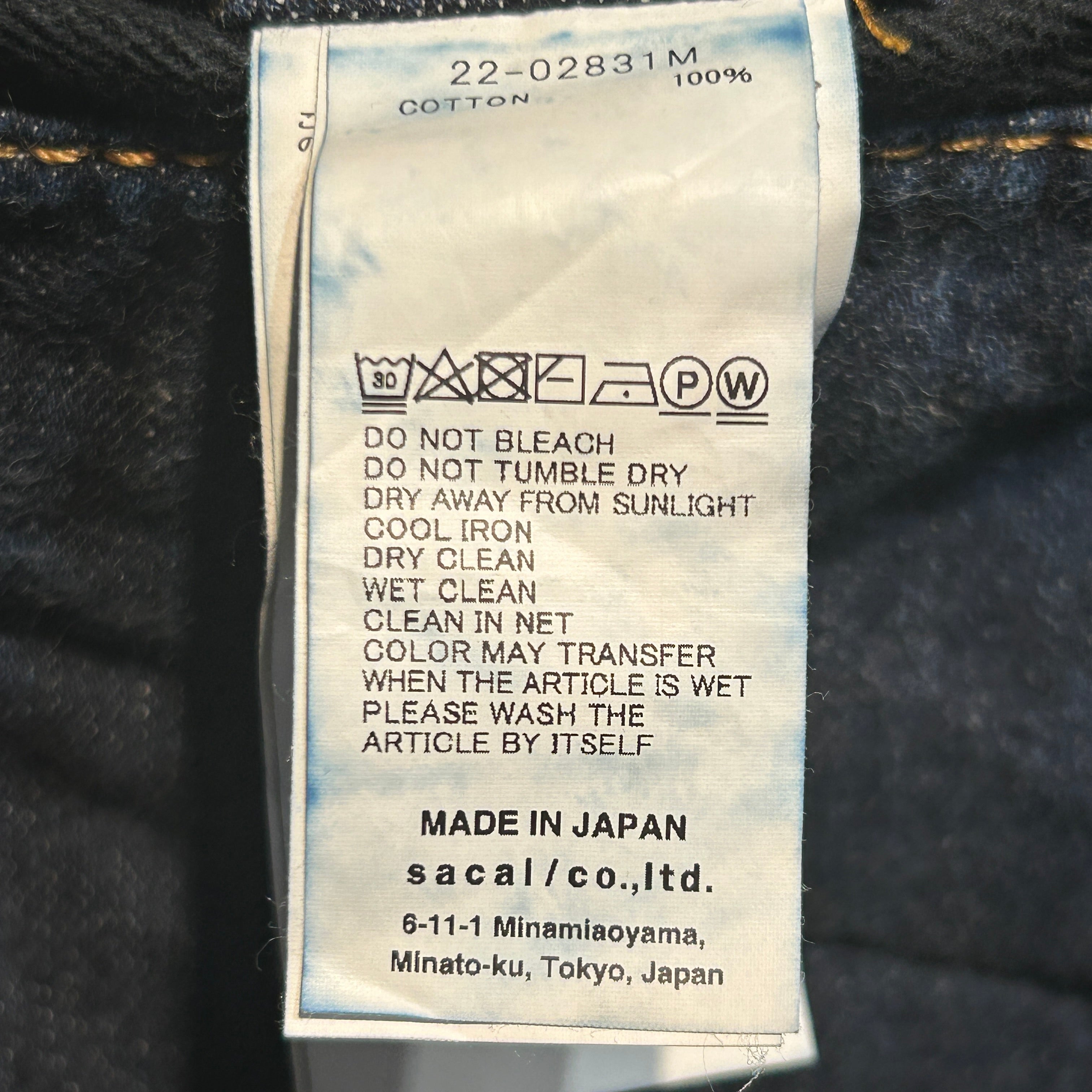 Sacai/Straight Pants/3/Cotton/BLU/Straight Denim Jean view 4