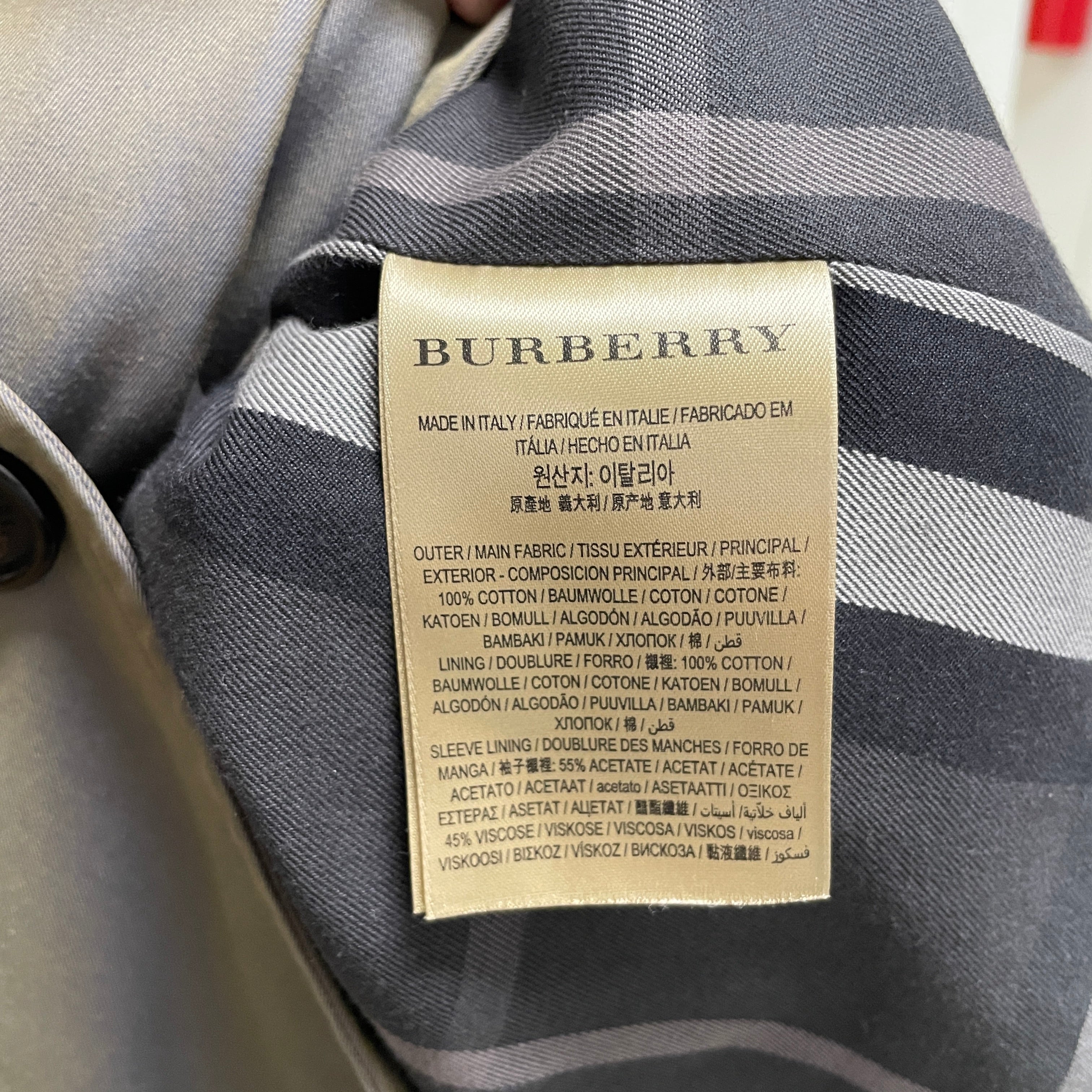 BURBERRY LONDON/Coat/48/Cotton/GRY/PLAID LINING view 3