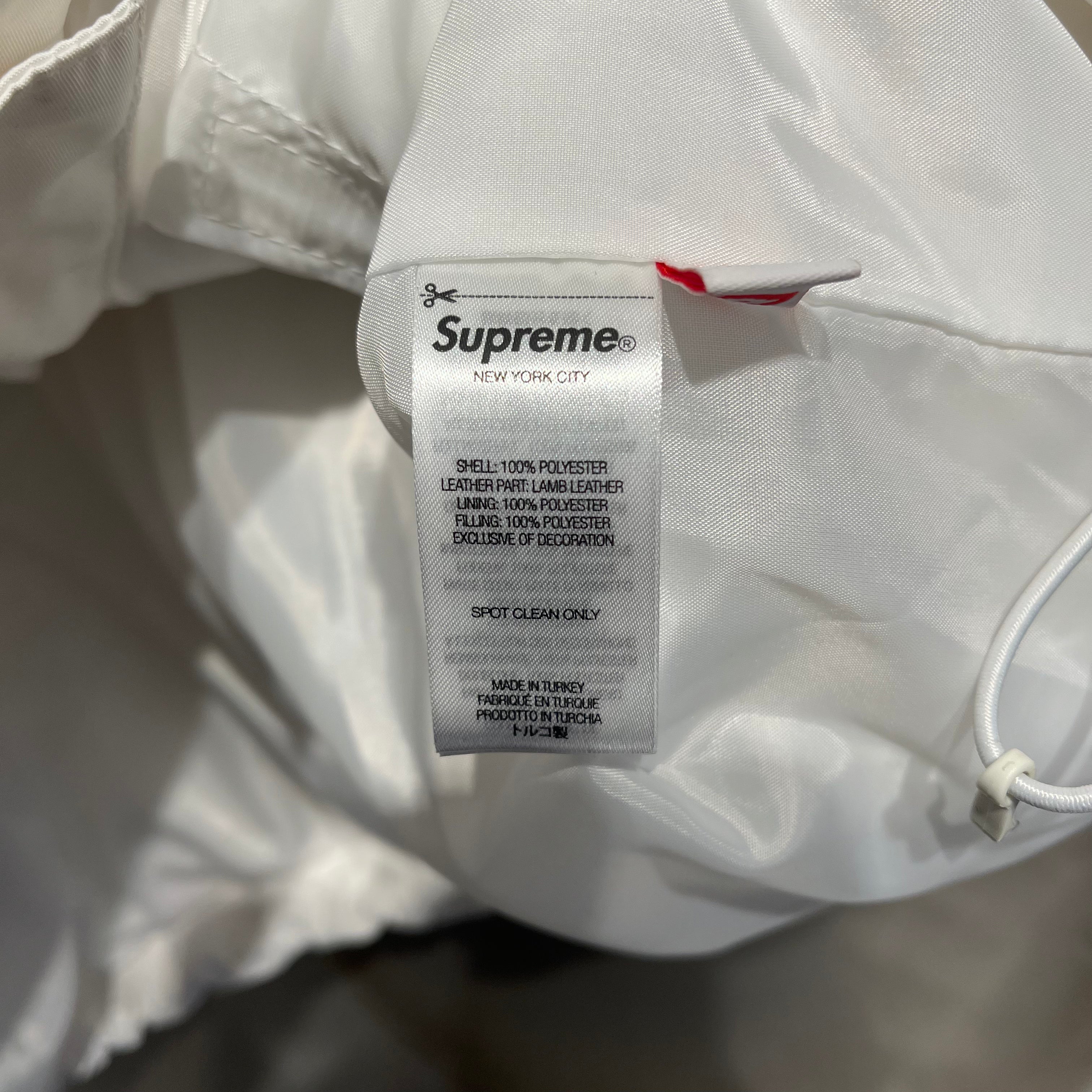 Supreme/Puffer Jkt/L/Polyester/WHT/LEATHER YOKE view 2