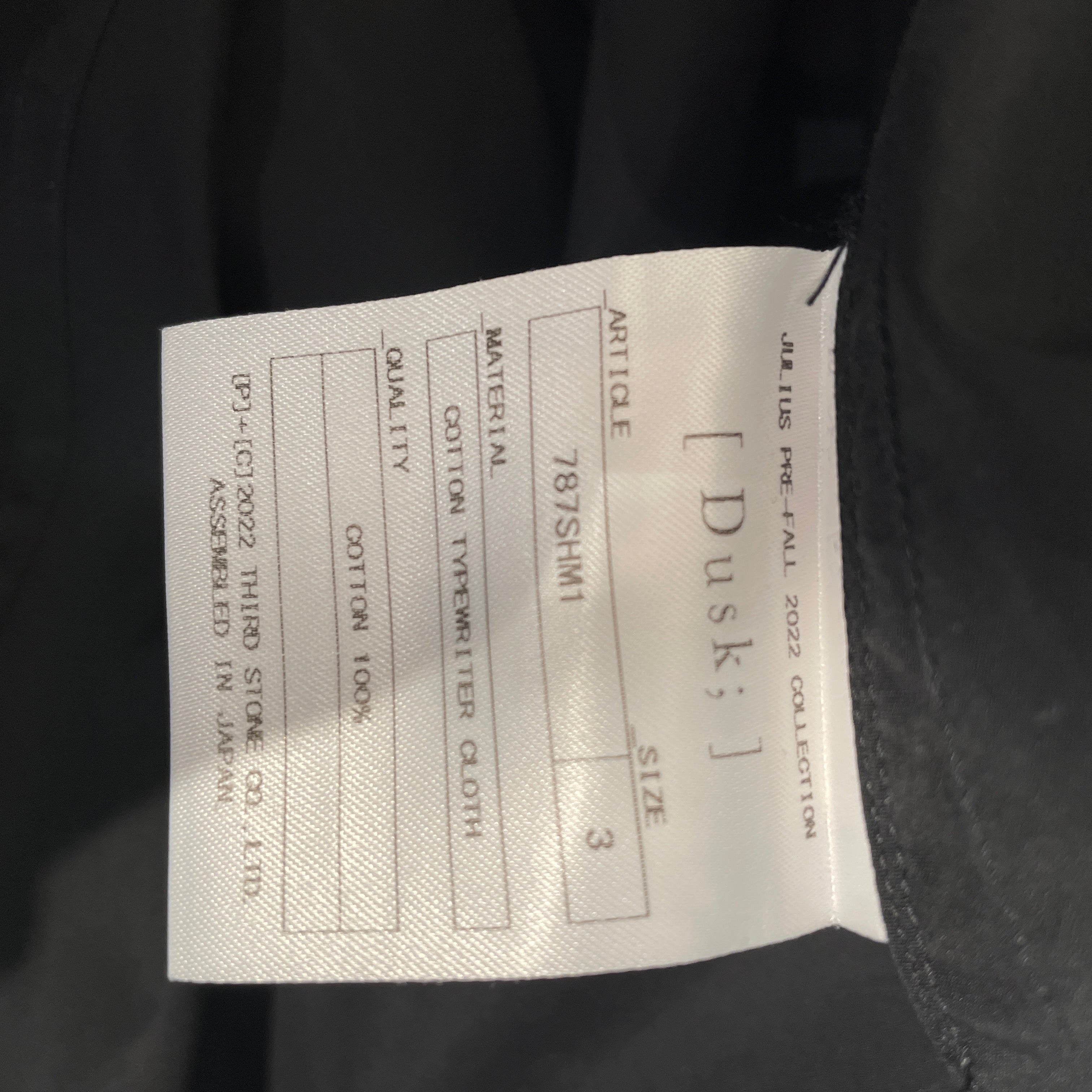 JULIUS/SS Shirt/3/Cotton/BLK/Open-Collar Button Down view 4