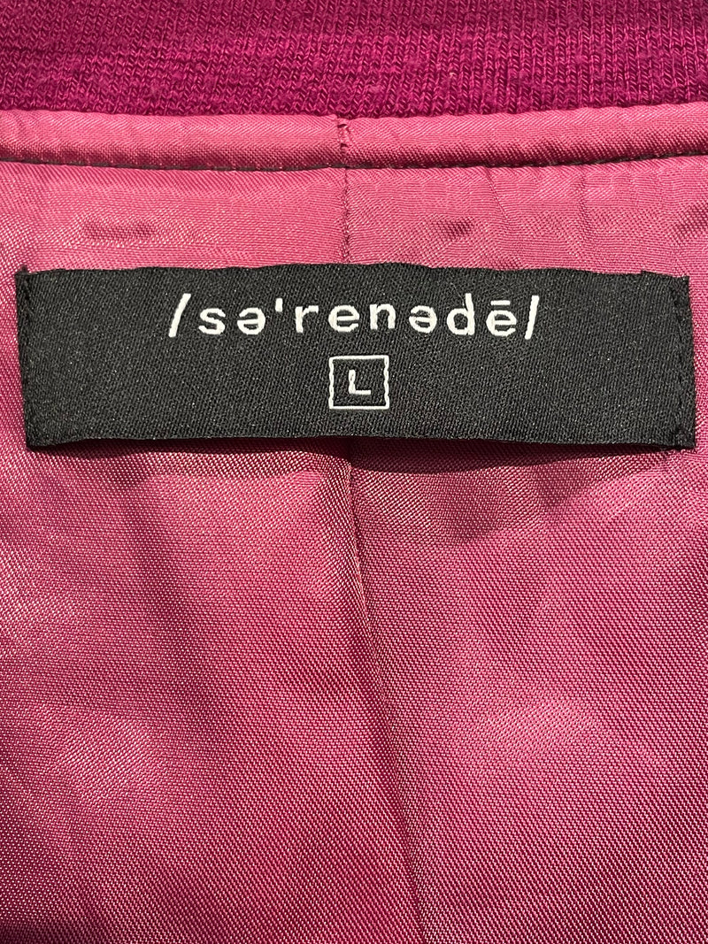 SERENE Dept/Jacket/L/Suede/BLK/WEED LEAFS SLLEEVES