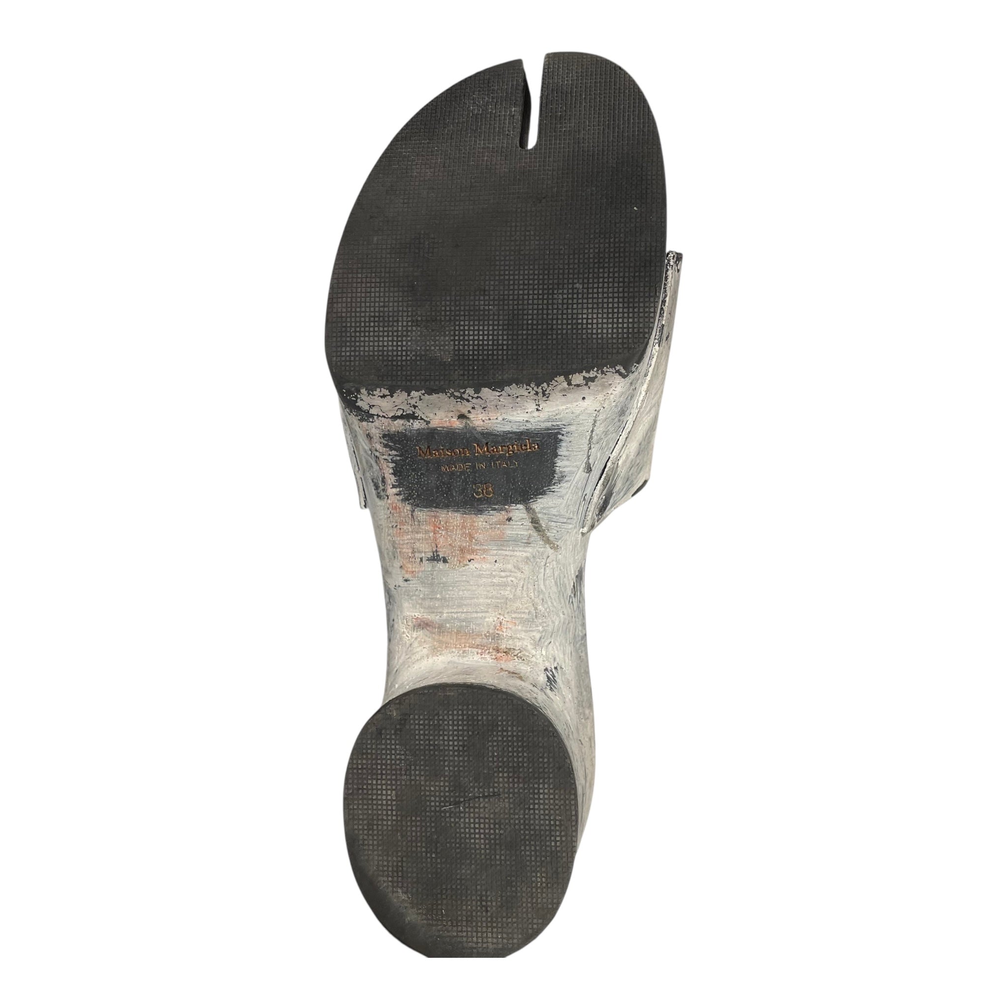 Maison Margiela/Sandals/EU 38/WHT/PAINTED TABI HEELED SANDALS view 4