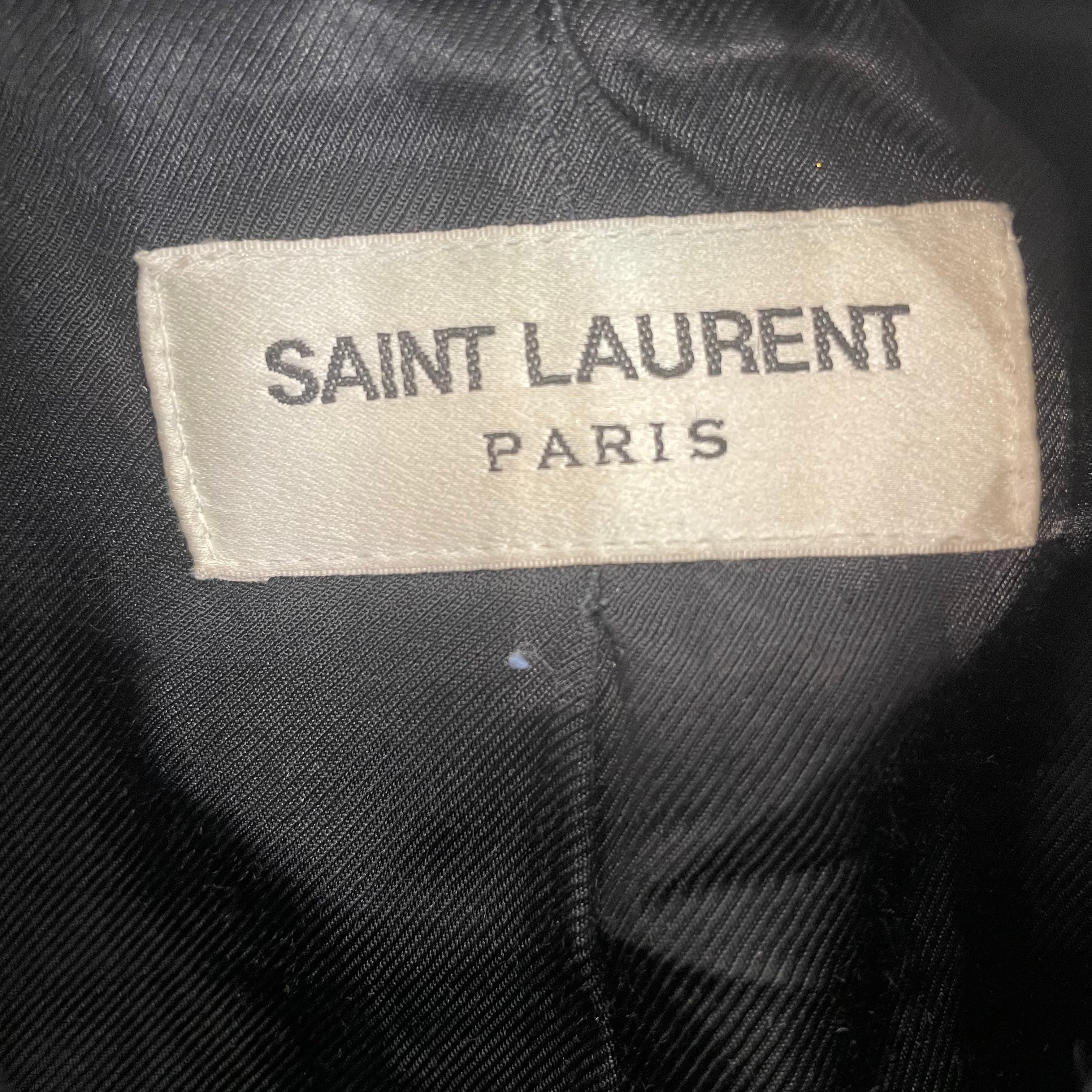 SAINT LAURENT/Souvenir Jkt/48/Wool/BLK/2021 TEDDY JACKET view 3