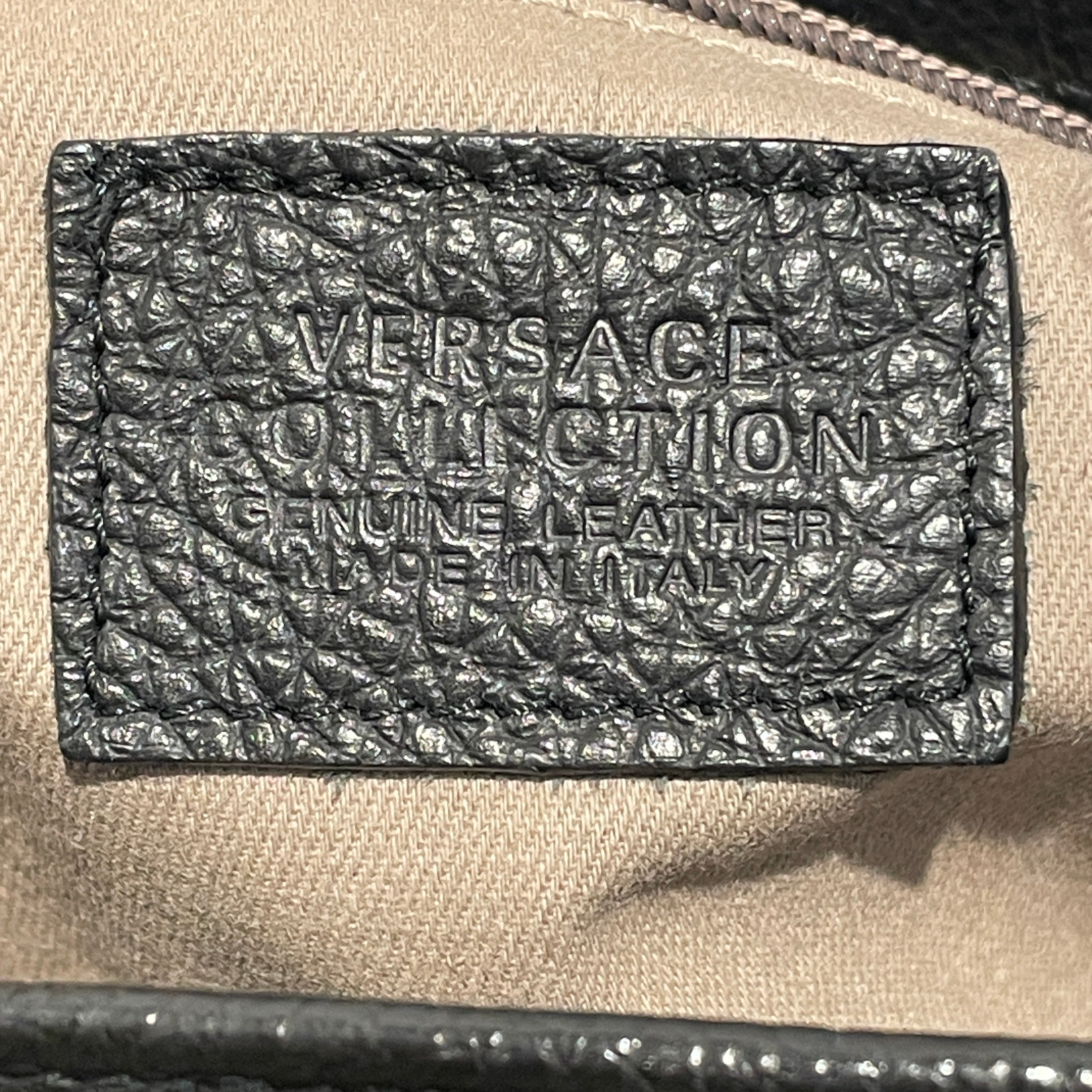 VERSACE/Hand Bag/Leather/BLK/PEBBLED LEATHER view 6