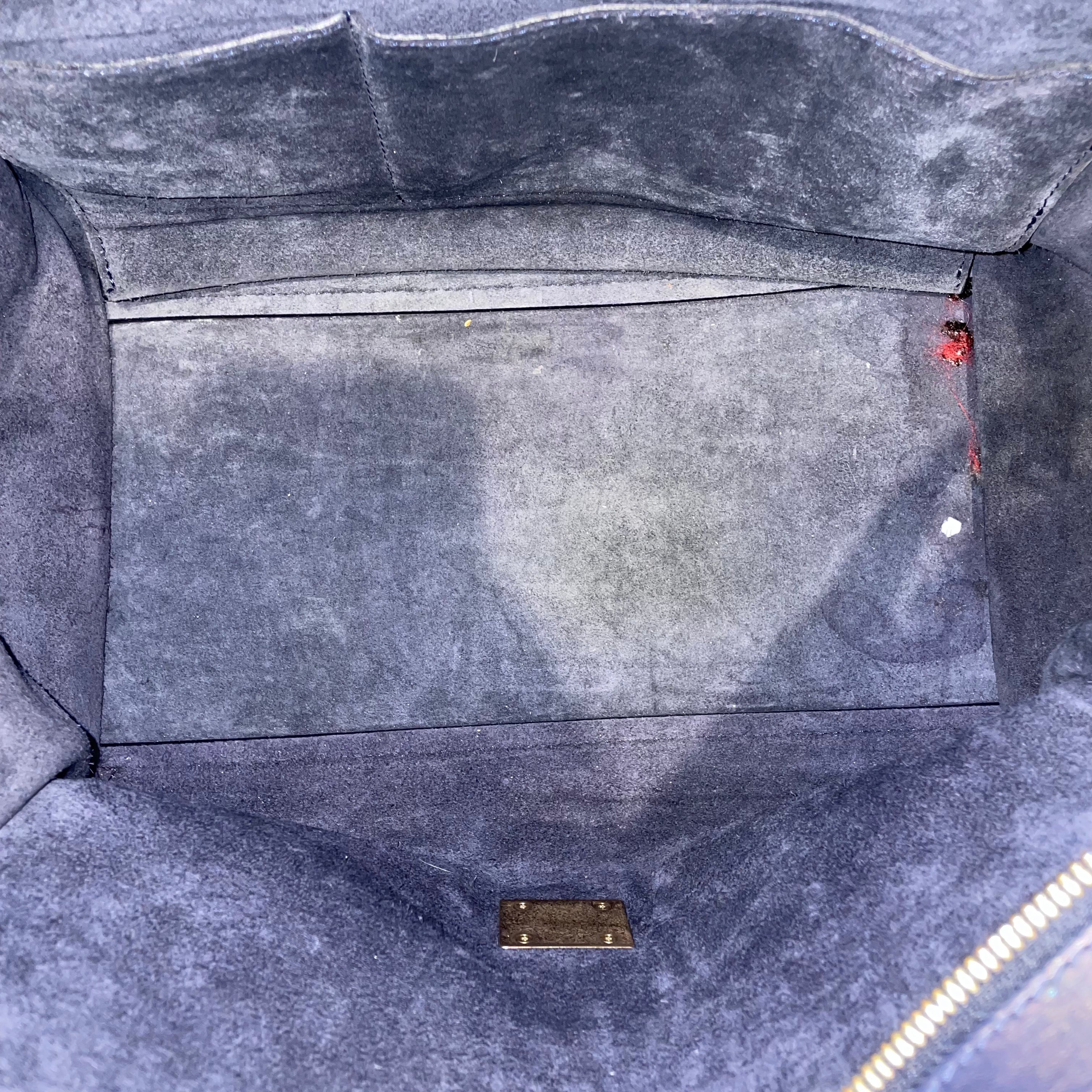 CELINE/Hand Bag/Leather/NVY/grn handle trapeze bag view 5