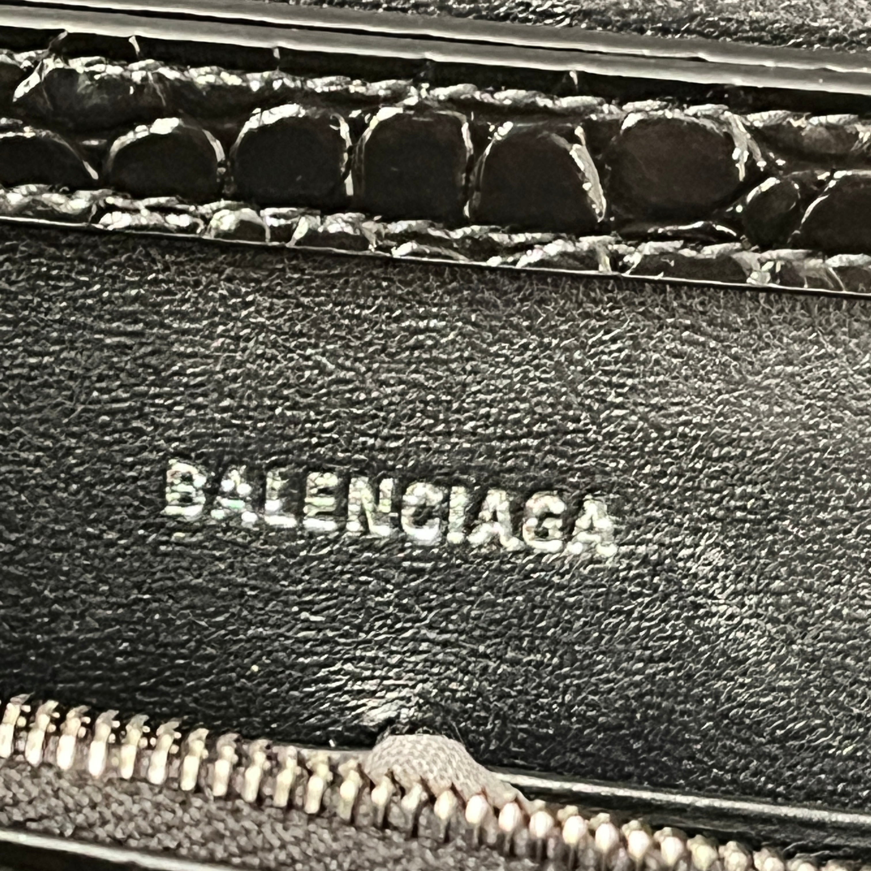 BALENCIAGA/Hand Bag/Leather/BLK/Croc Embossed Hourglass 1LR67 view 6