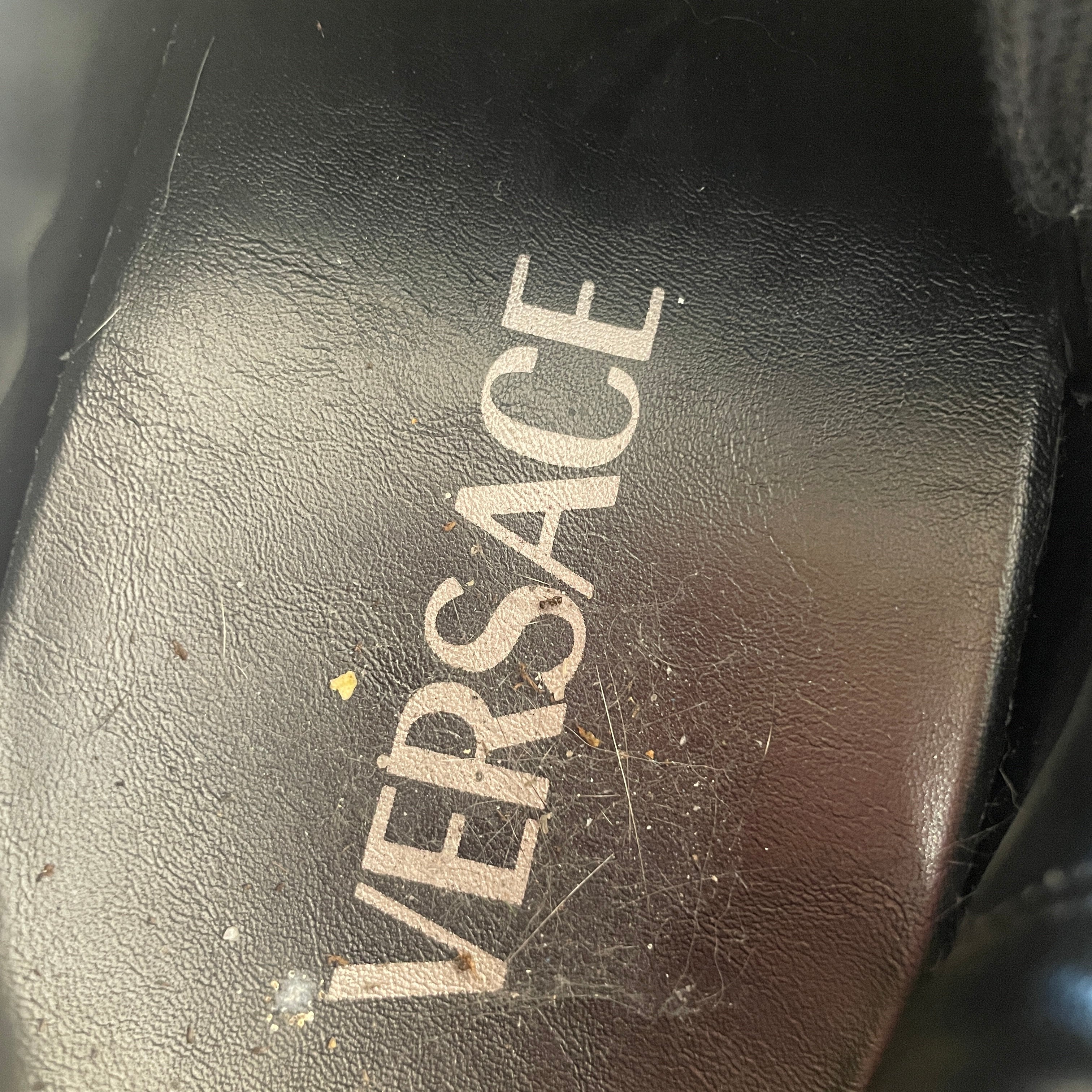 VERSACE/Low-Sneakers/EU 41/Leather/BLK/Logo Sole view 5