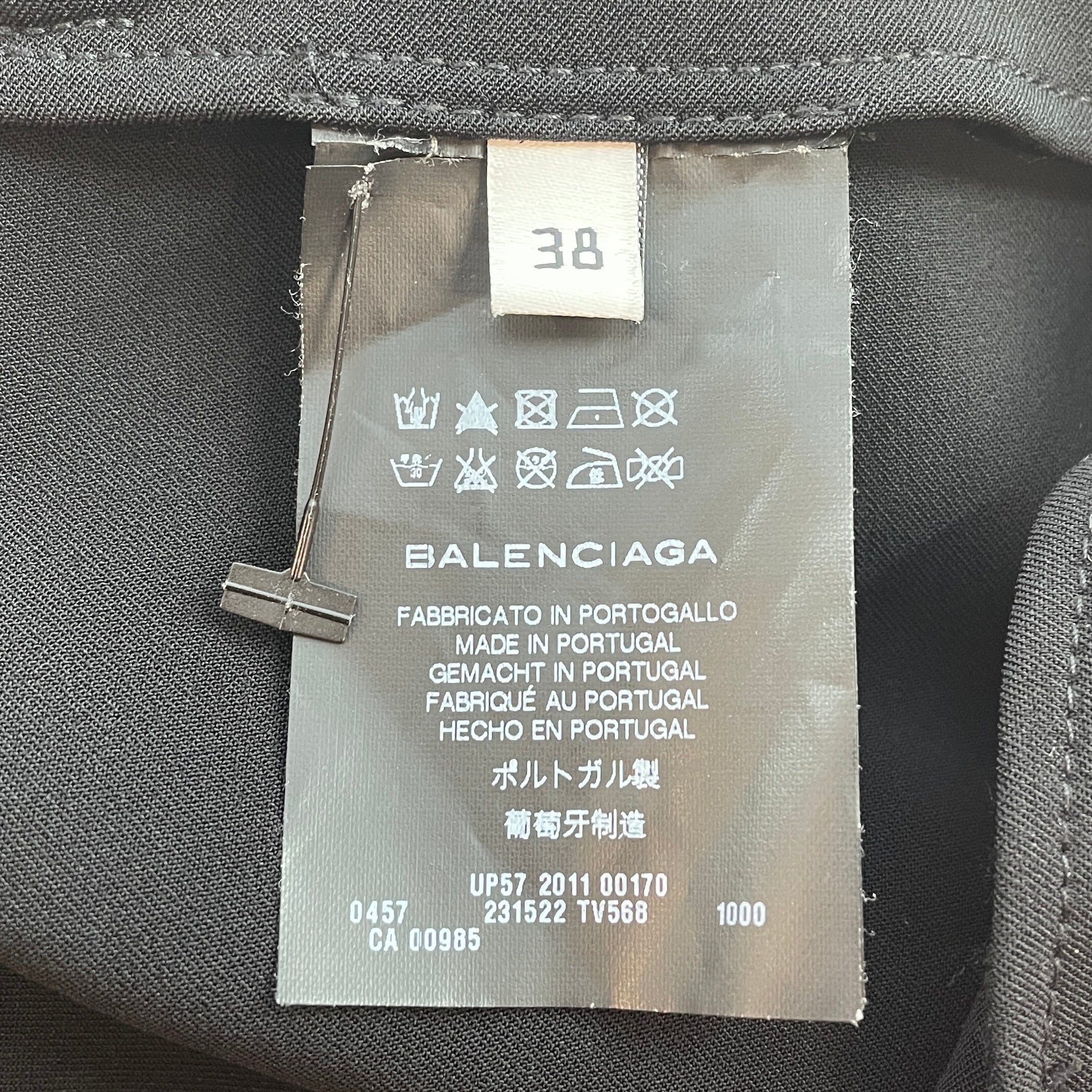BALENCIAGA/Bottoms/38/Acrylic/BLK/2011 BELT LOOP SIDE ZIPS view 4