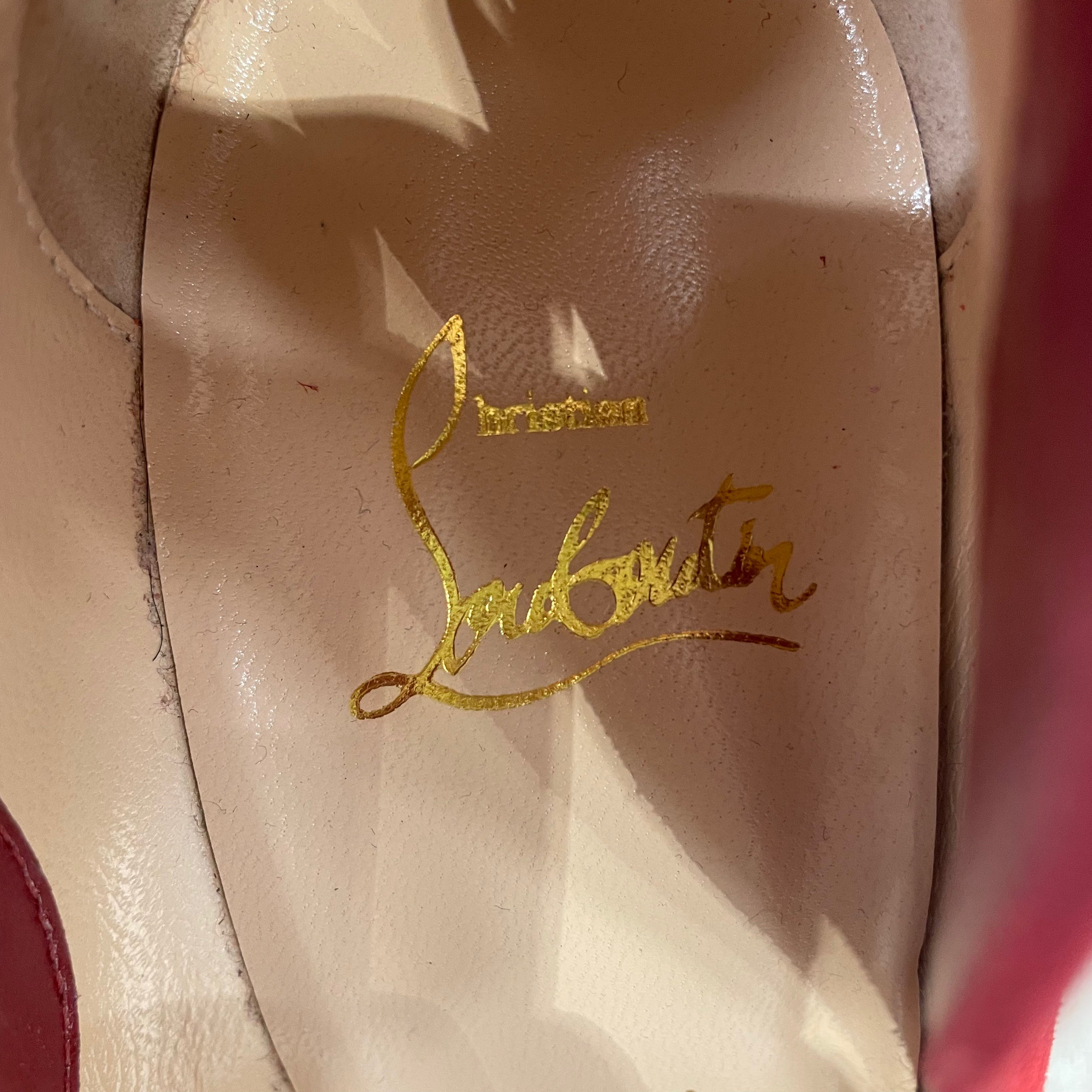 Christian Louboutin/Heels/EU 37.5/Suede/RED/FLAME HEEL view 3