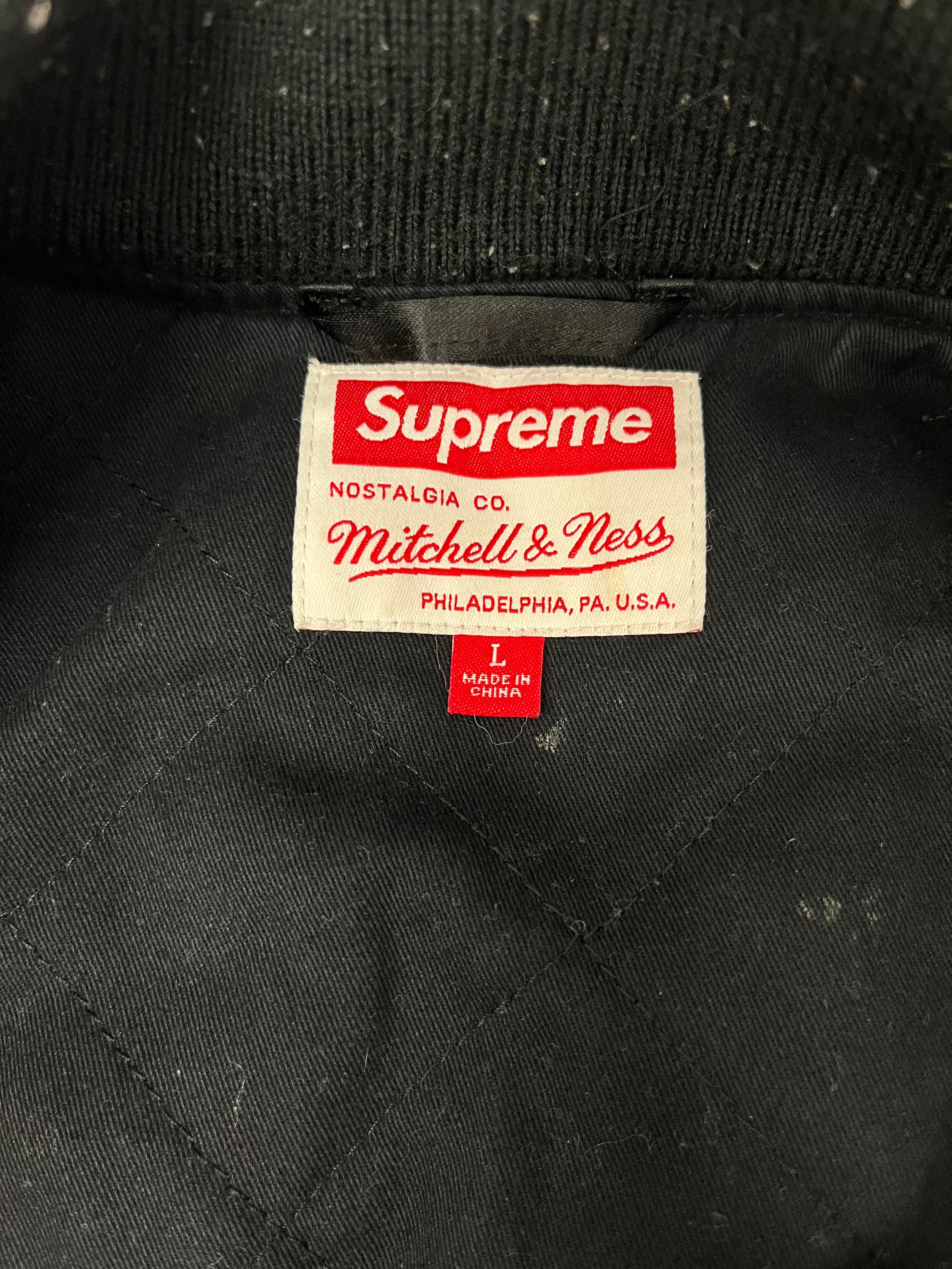 Supreme/mitchell&ness/Jacket/L/Polyester/BLK/LOVE ALL TRUST FEW view 3