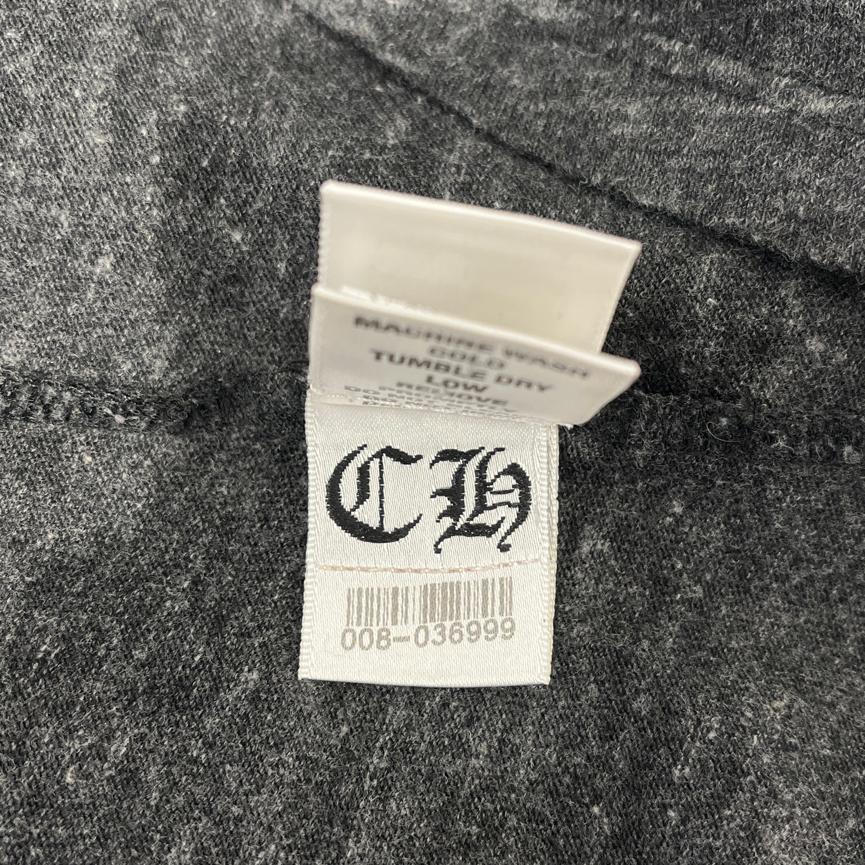 CHROME HEARTS/T-Shirt/XS/Cotton/GRY/CROSS SPINE V-NECK FADE view 5