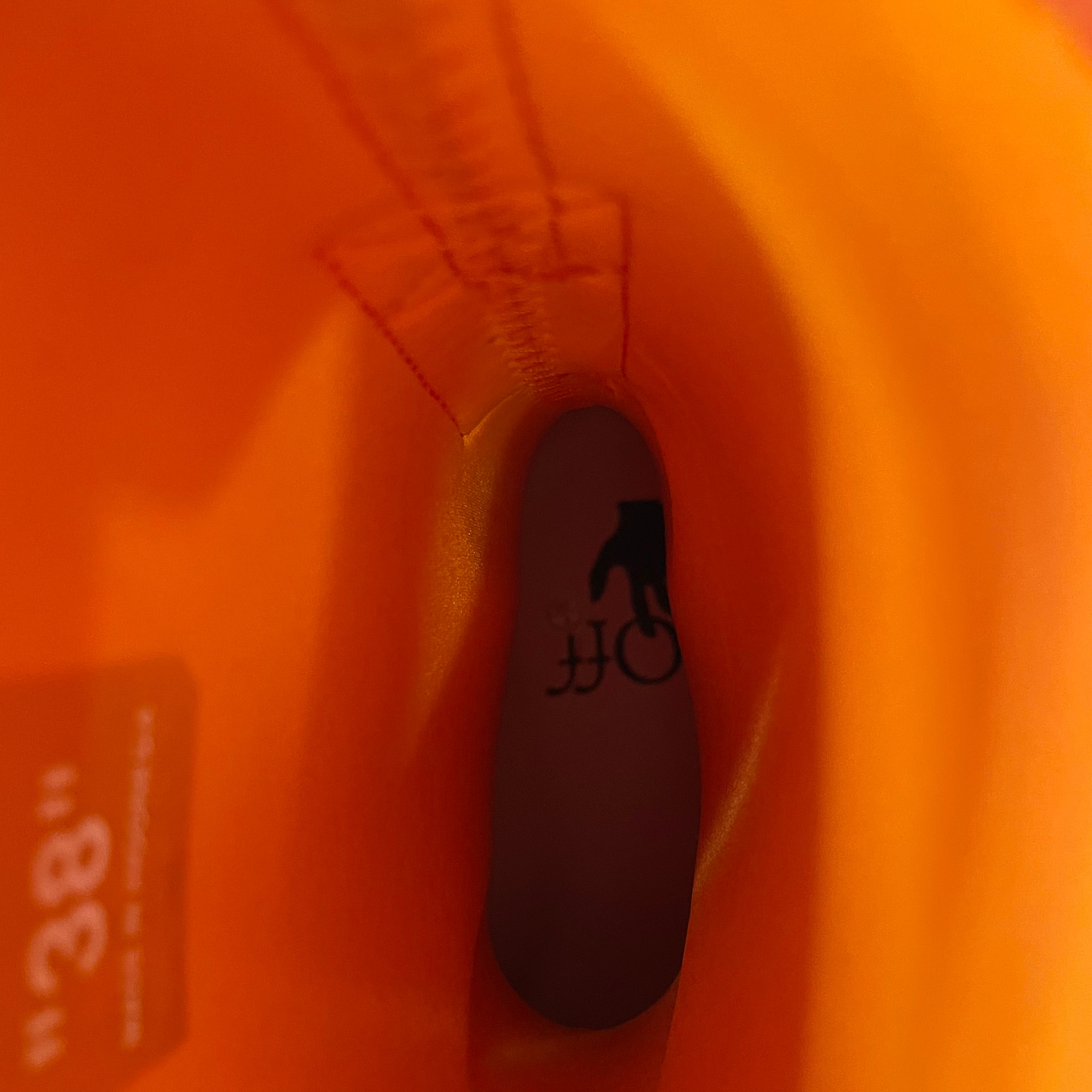 OFF-WHITE/Rain Boots/US 7/Acrylic/ORN/ORANGE/BLUE SOLE view 3