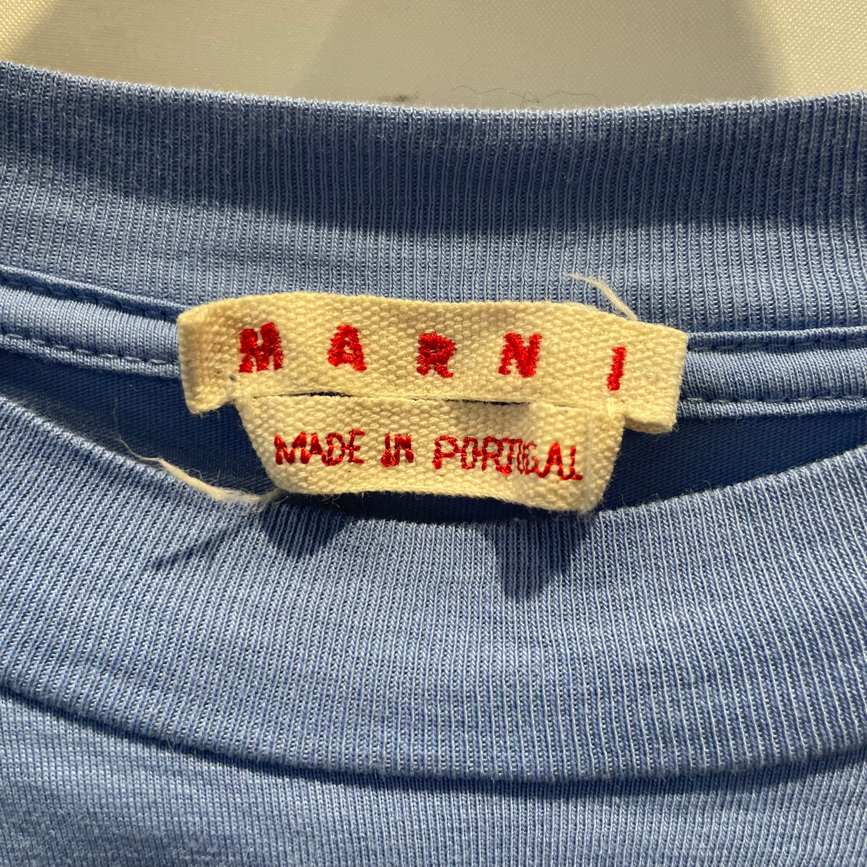 MARNI/T-Shirt/52/Cotton/BLU/Graphic/chest logo view 3
