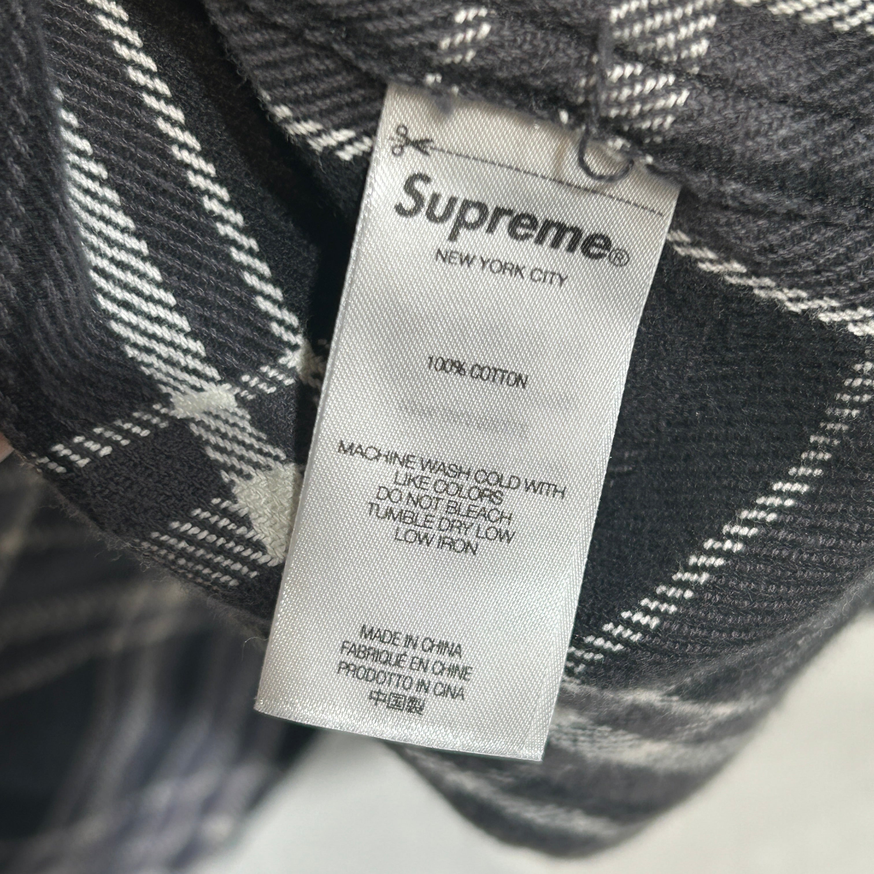 Supreme/Flannel Shirt/XL/Cotton/BLK/Plaid/Plaid Supreme Sleeve Flannel view 4