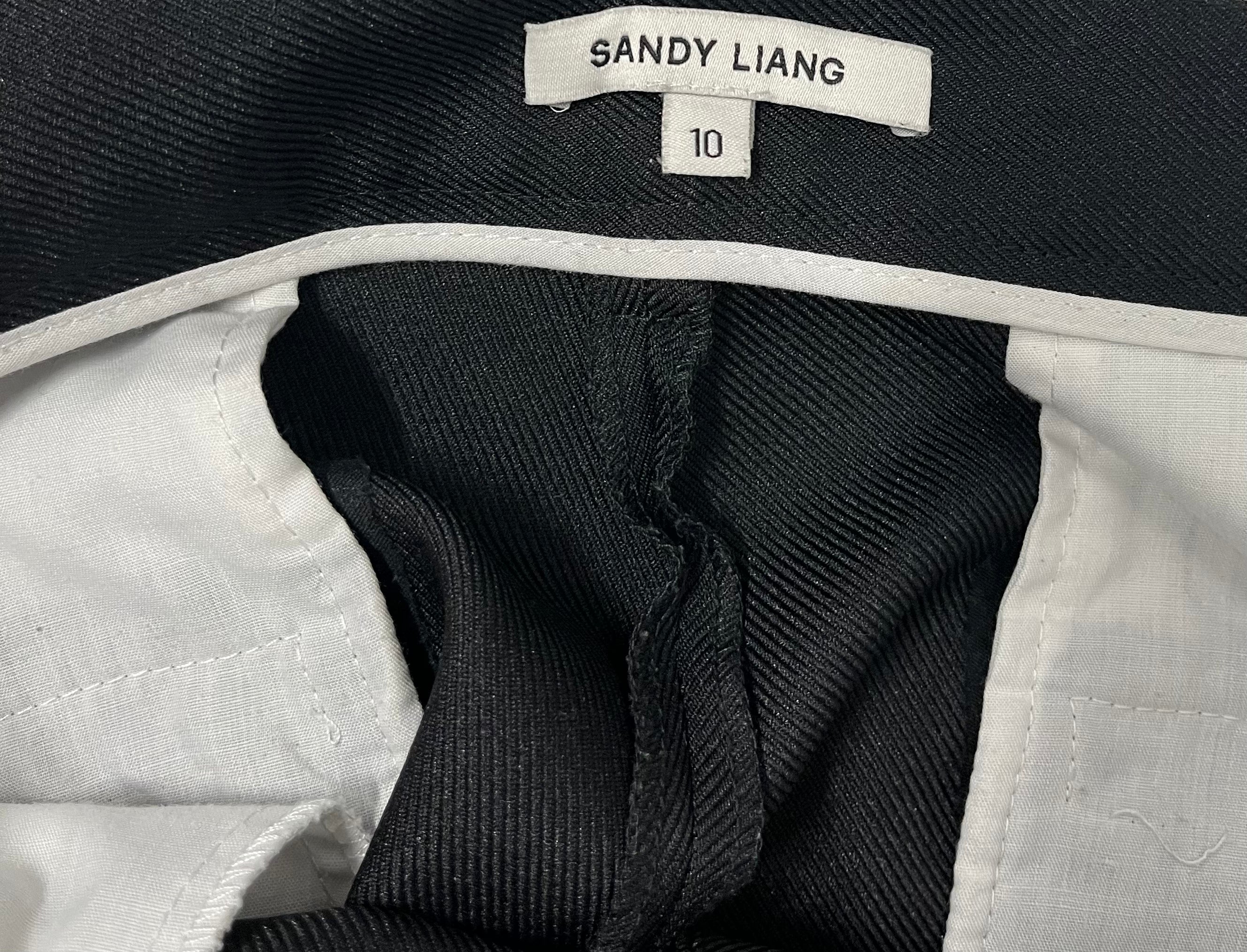 Sandy Liang/Wide Leg Pants/10/Polyester/BLK/WIDE LEG PLEATED view 3