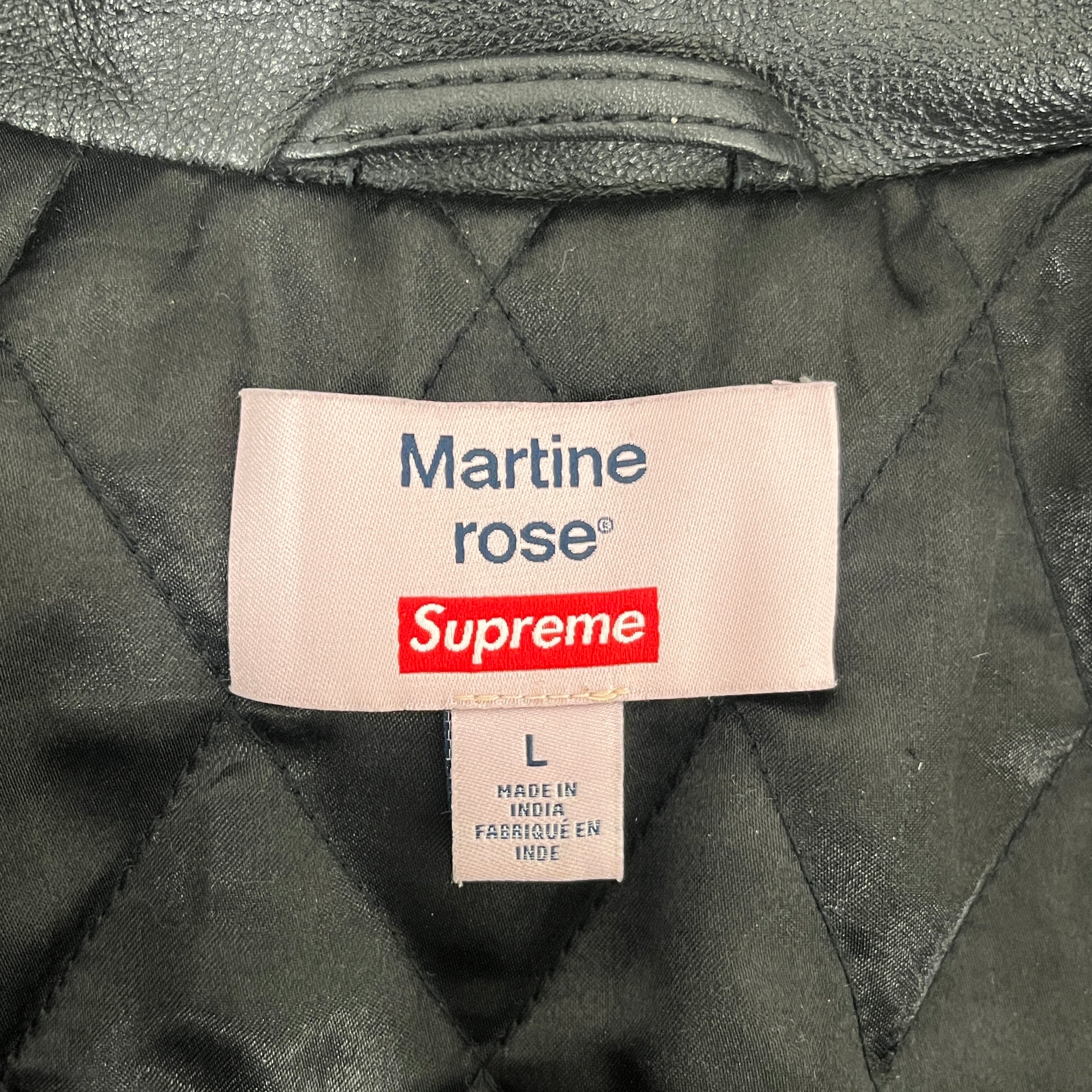 MARTINE ROSE/Supreme/Leather Jkt/L/Leather/BLK/FW24 Leather Jacket view 3