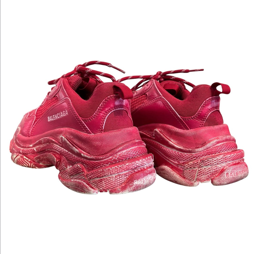 BALENCIAGA/Low-Sneakers/US 8/Leather/RED/TRIPLE S FADED RED view 2