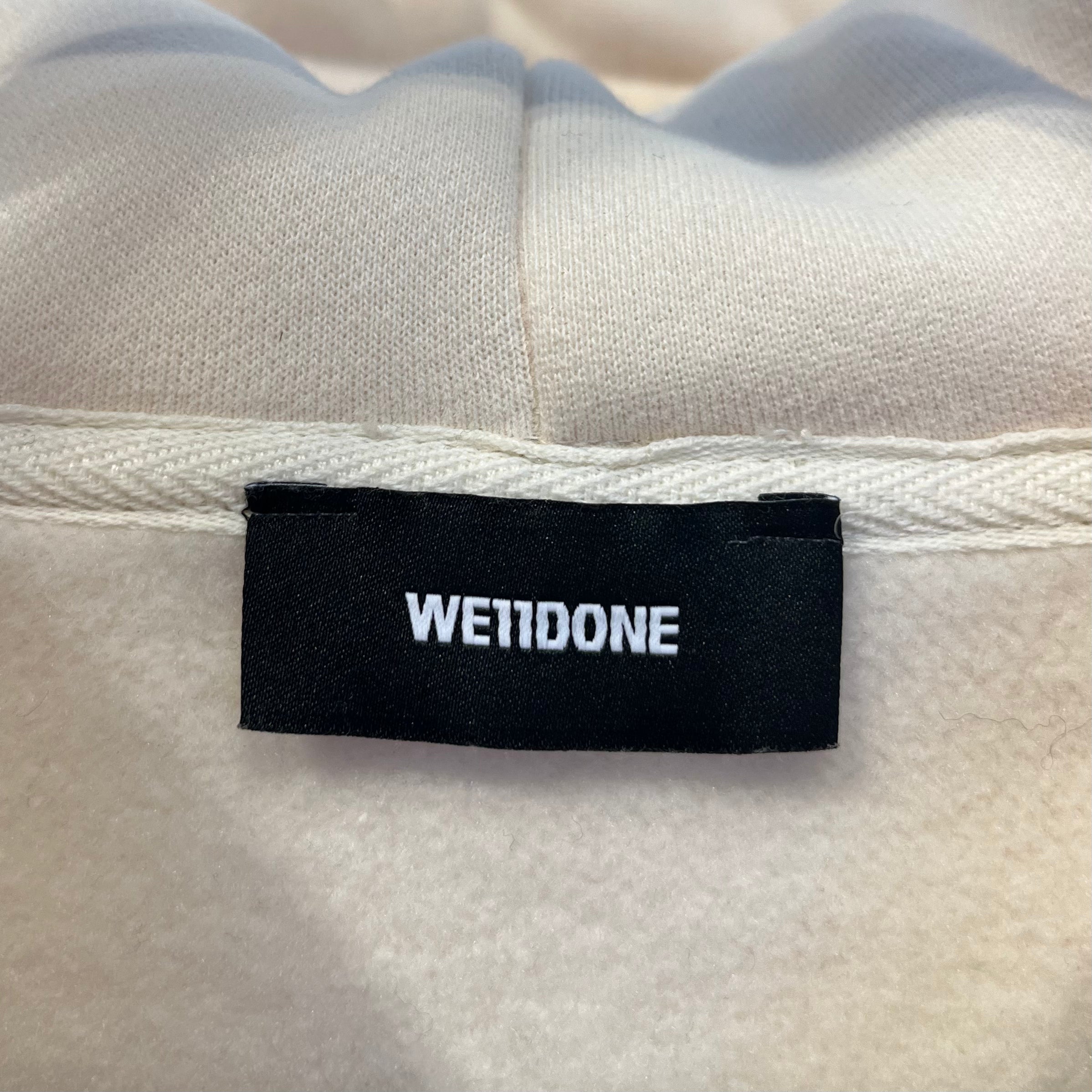 WE11DONE/Hoodie/M/Cotton/CRM/CREAM STRIPE LOGO view 3