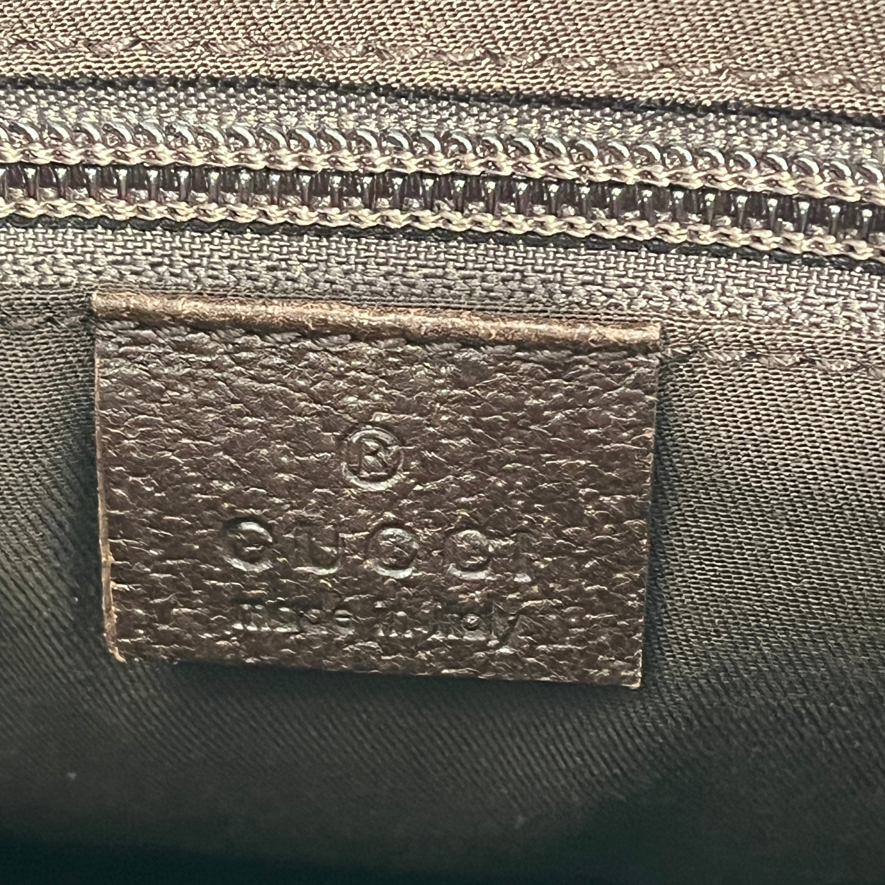 GUCCI/Cross Body Bag/Monogram/Cotton/BEG/GG zip top messenger bag view 5