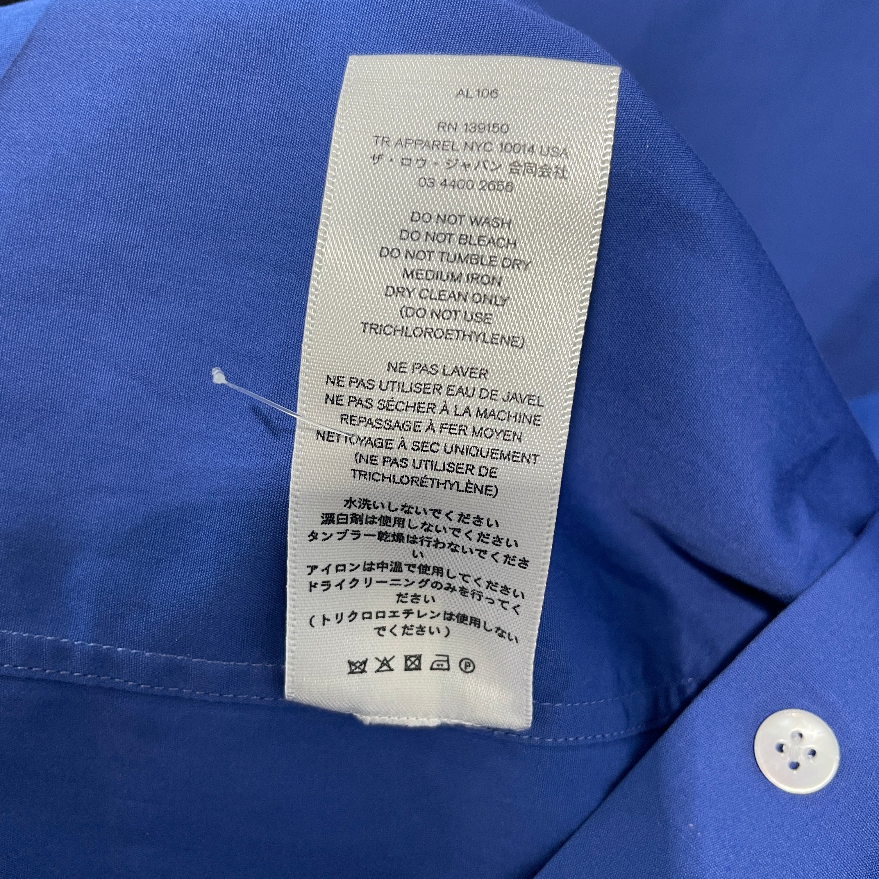 THE ROW/LS Shirt/L/Cotton/BLU/ view 4