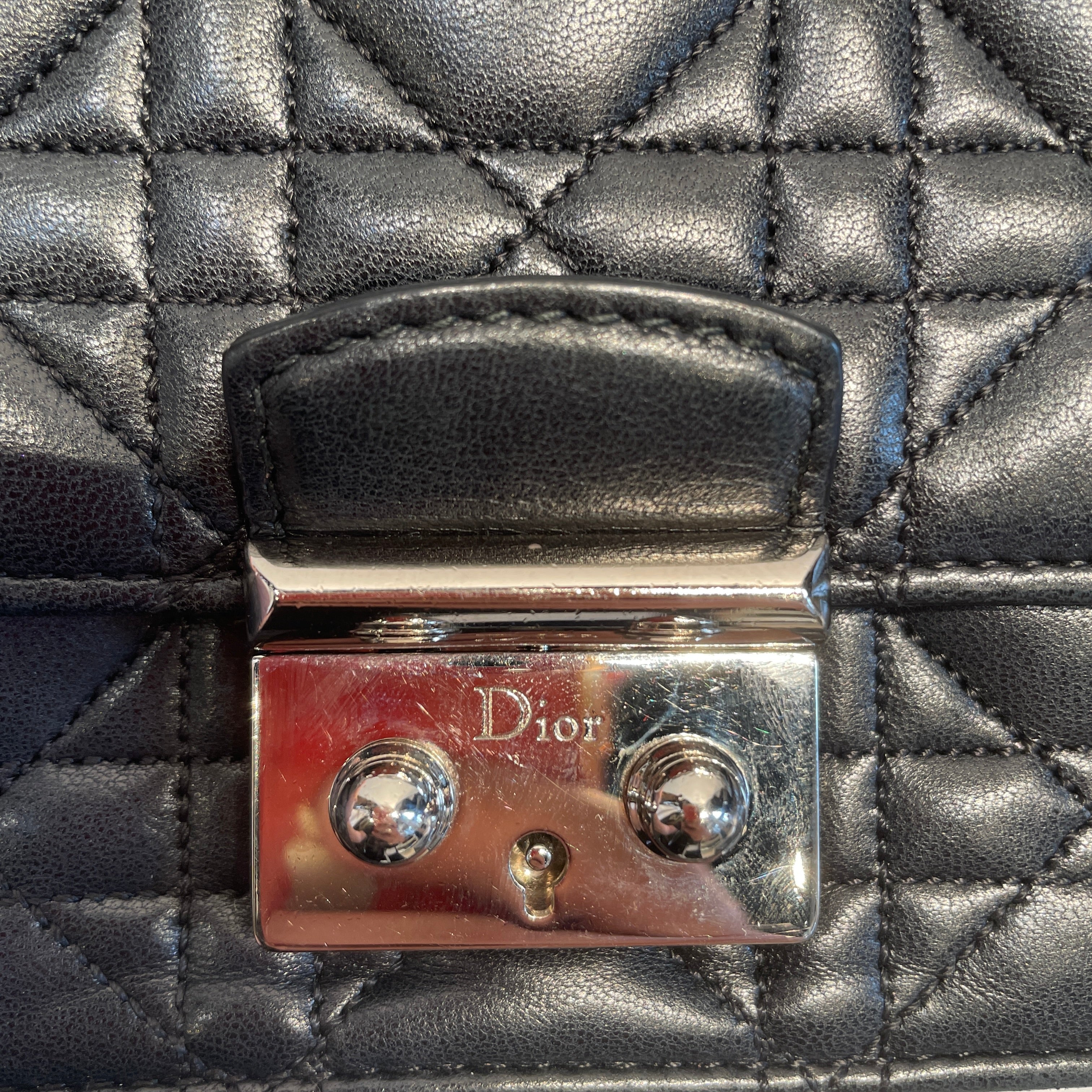 Christian Dior/Cross Body Bag/OS/Leather/BLK/ view 7
