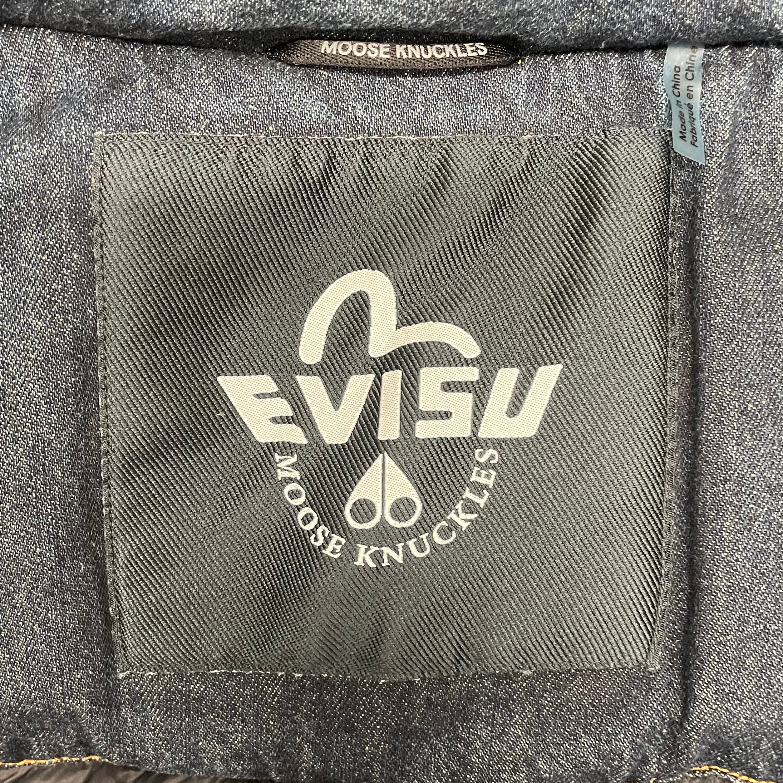 MOOSE KNUCKLES/EVISU/Puffer Jkt/XL/Cotton/NVY/LOGO EMBROIDERY BACK view 4