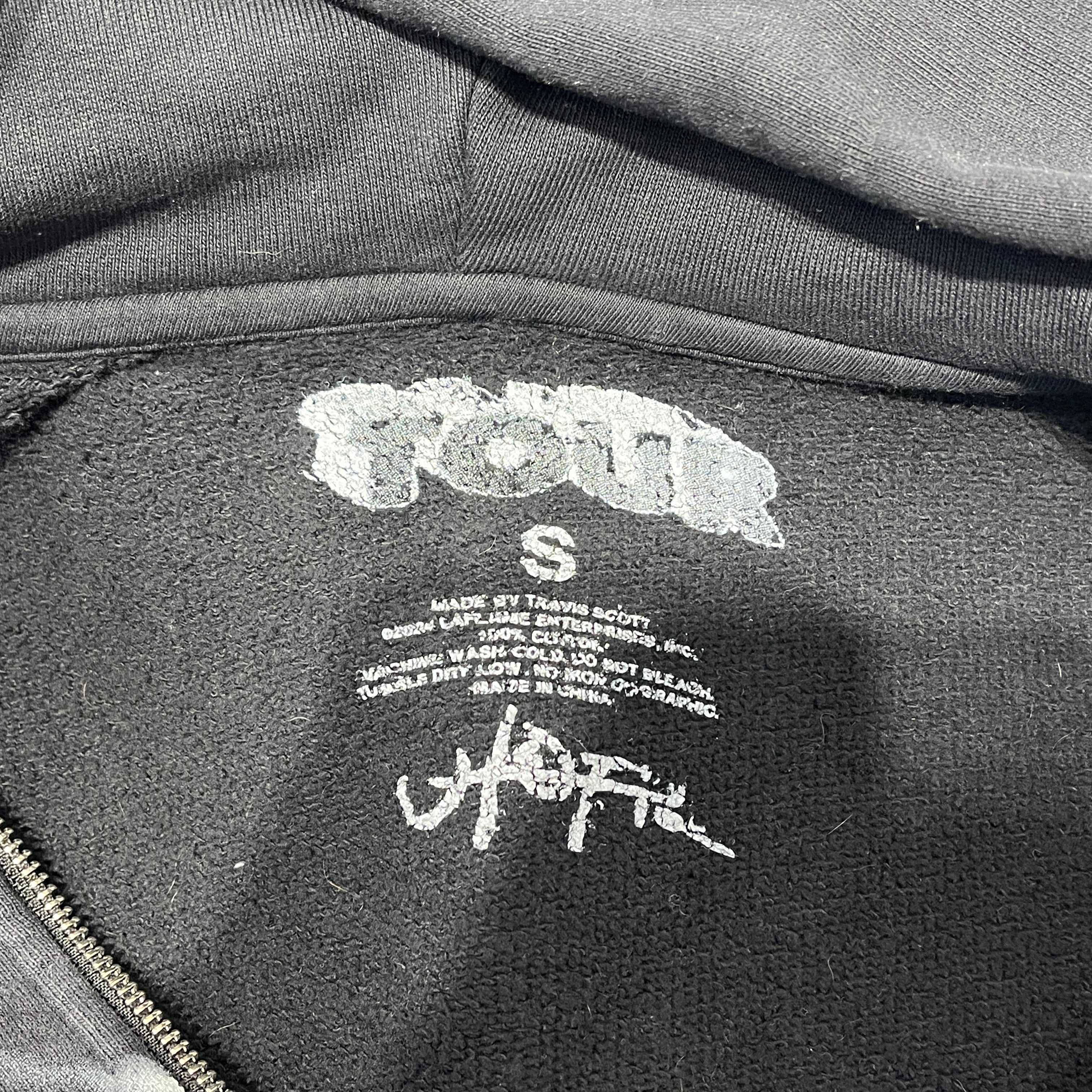 TRAVIS SCOTT/Zip Up Hoodie/S/Graphic/Cotton/BLK/UTOPIA LIBERTY view 3