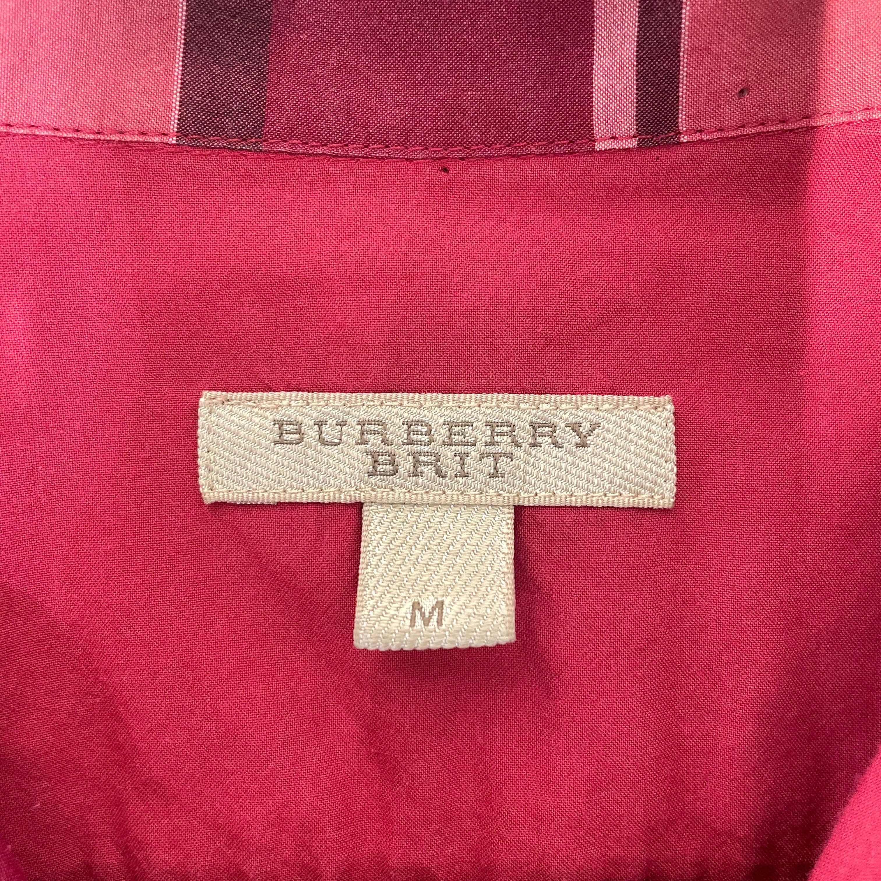 BURBERRY BRIT/LS Blouse/M/Plaid/Cotton/PNK/ROCENCON2RES view 3