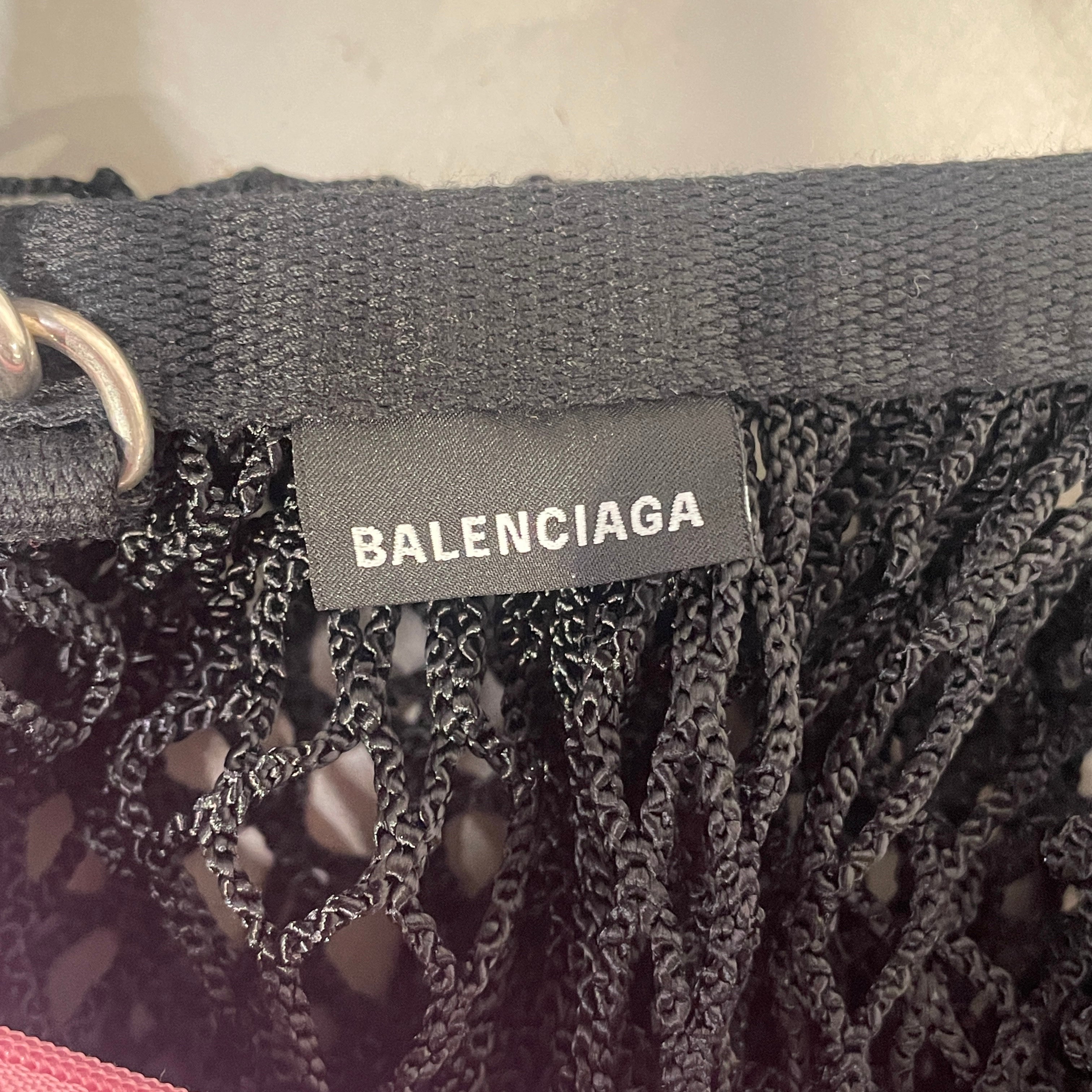 BALENCIAGA/Tote Bag/Cotton/PNK/FISHNET BAG SMALL view 3
