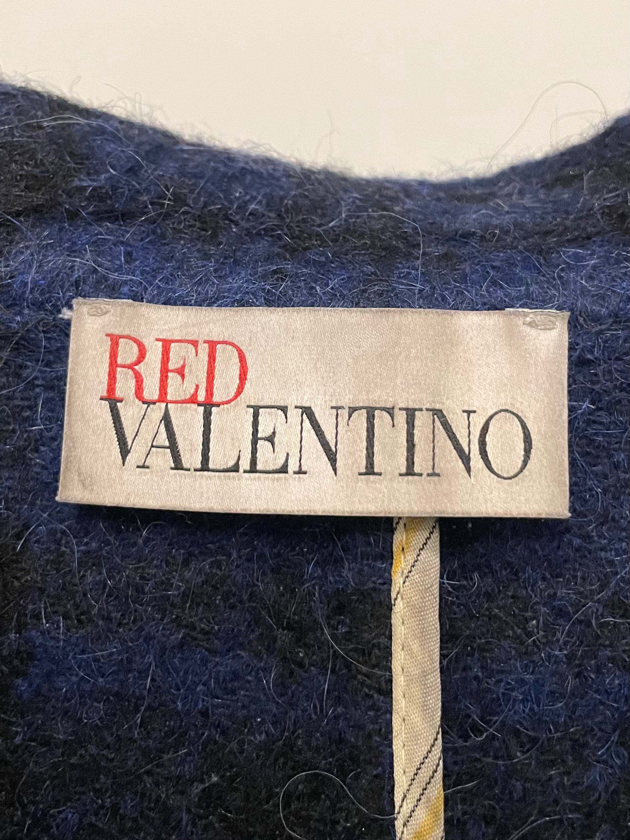 RED VALENTINO/Coat/40/Plaid/Wool/NVY/HR0493A0/PLAID WOOL COAT view 3