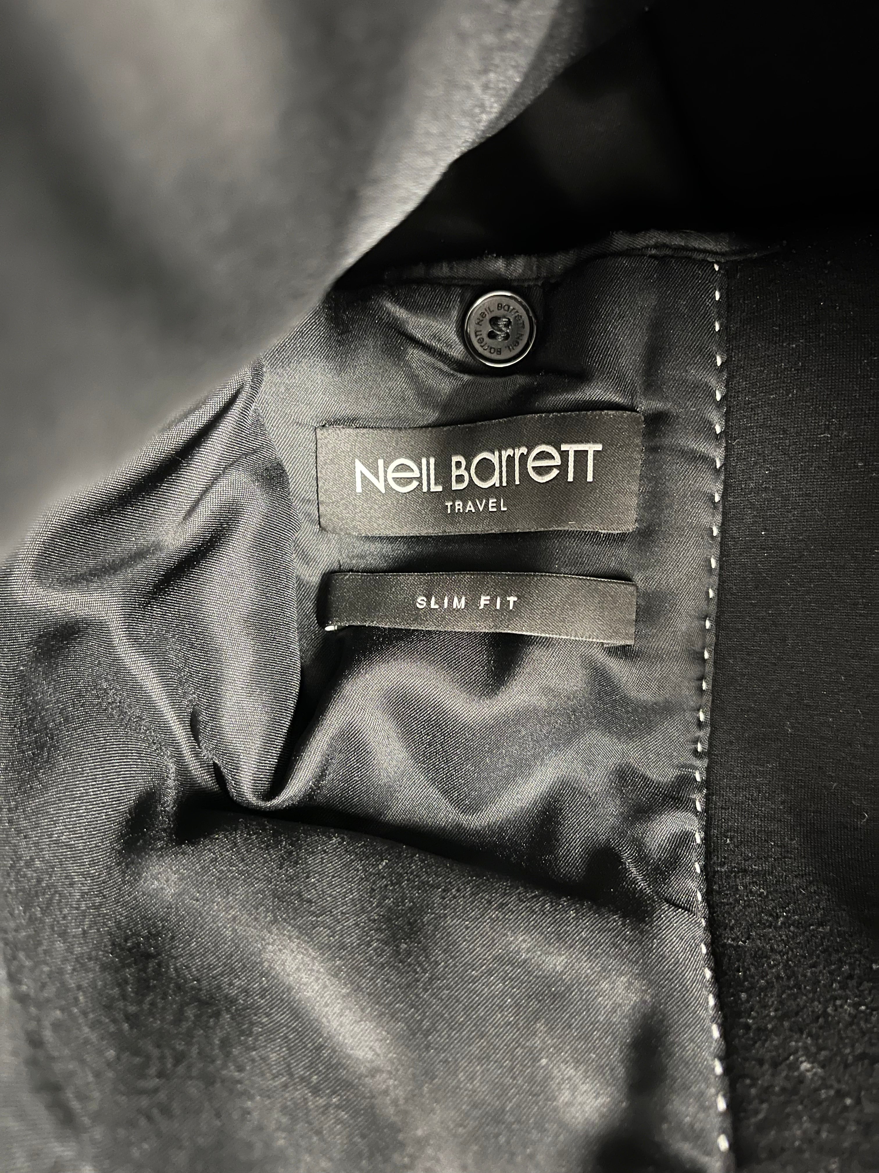 NEIL BARRETT/Coat/48/Cotton/BLK/HOODED LEATHER BELTED JACKET view 3