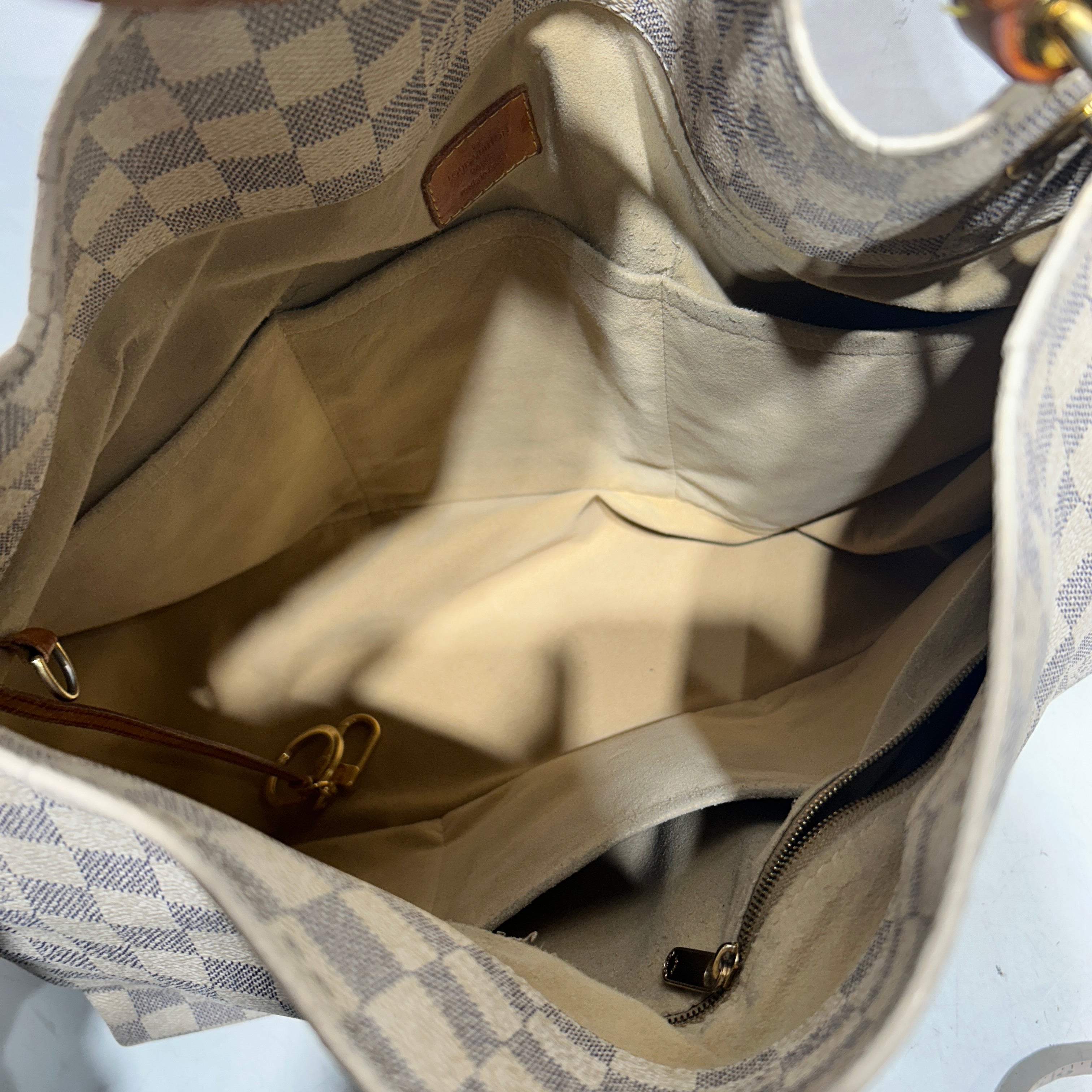 LOUIS VUITTON/Bag/Monogram/Leather/WHT/AZURE DAMIER TOTE view 3