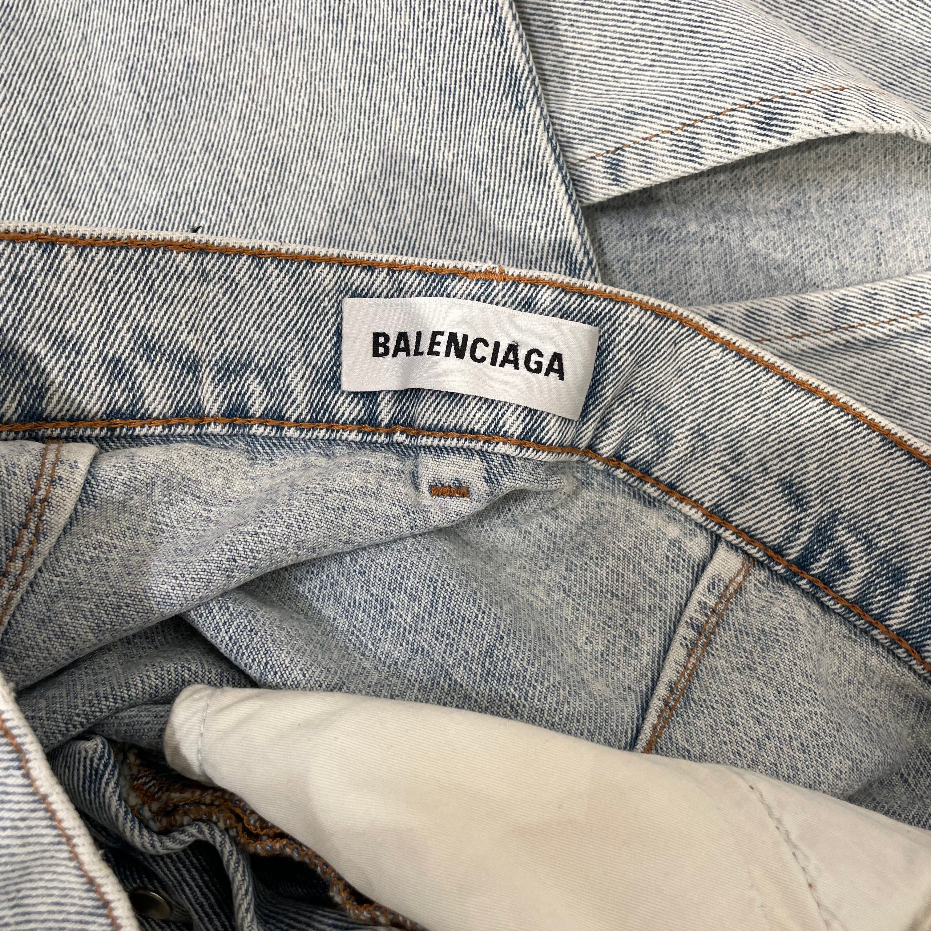BALENCIAGA/Long Skirt/36/Denim/BLU/2019 FRONT SLIT LIGHT WASH view 4