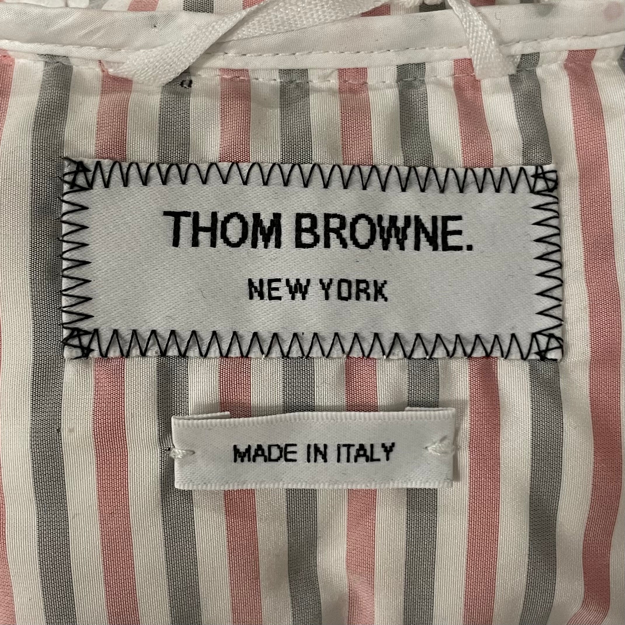 THOM BROWNE. NEW YORK/Bottoms/M/Cotton/WHT/SILVER BUTTON JACKET view 3